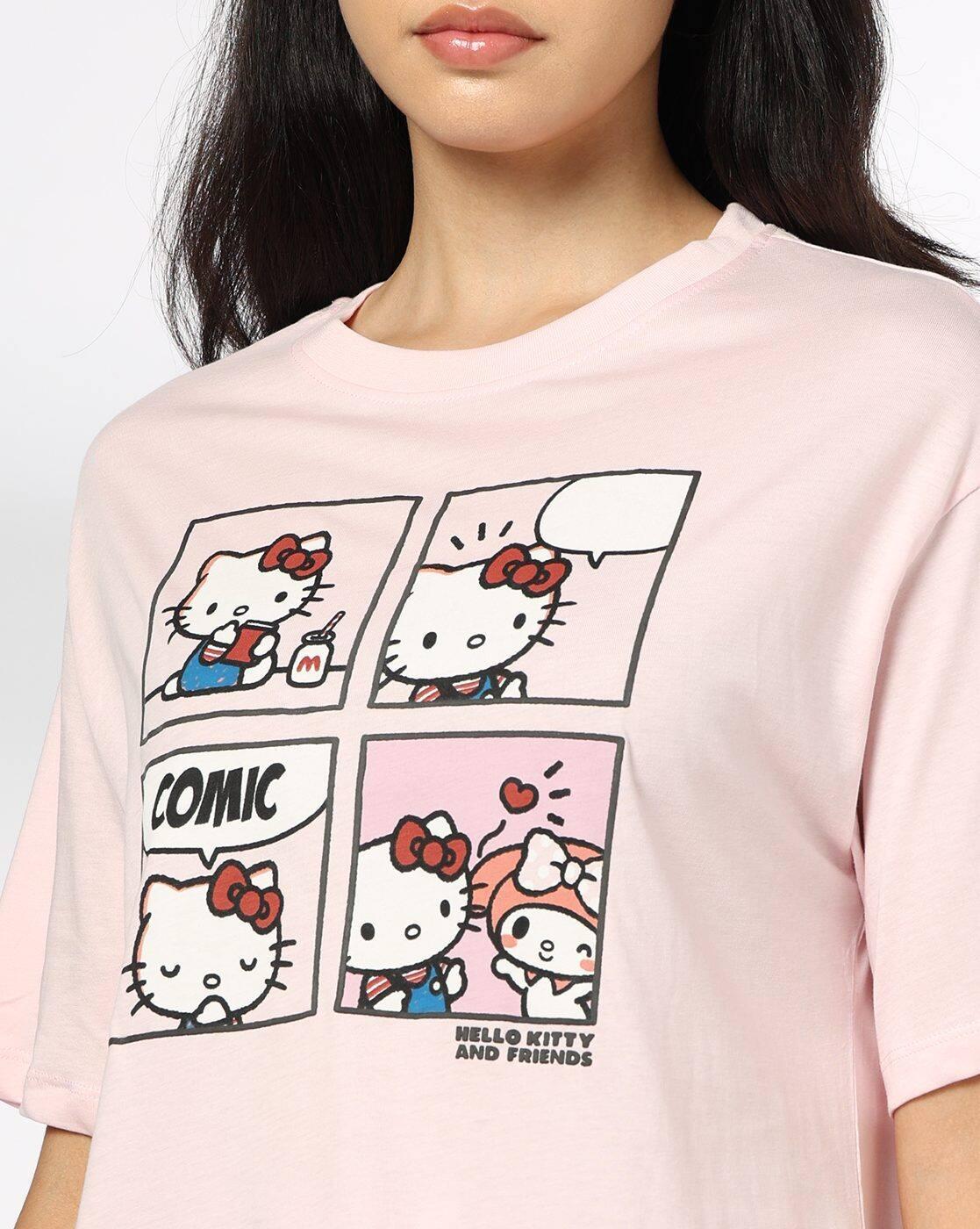 RIO | Women Hello Kitty Print T-Shirt & Pyjamas Set|3