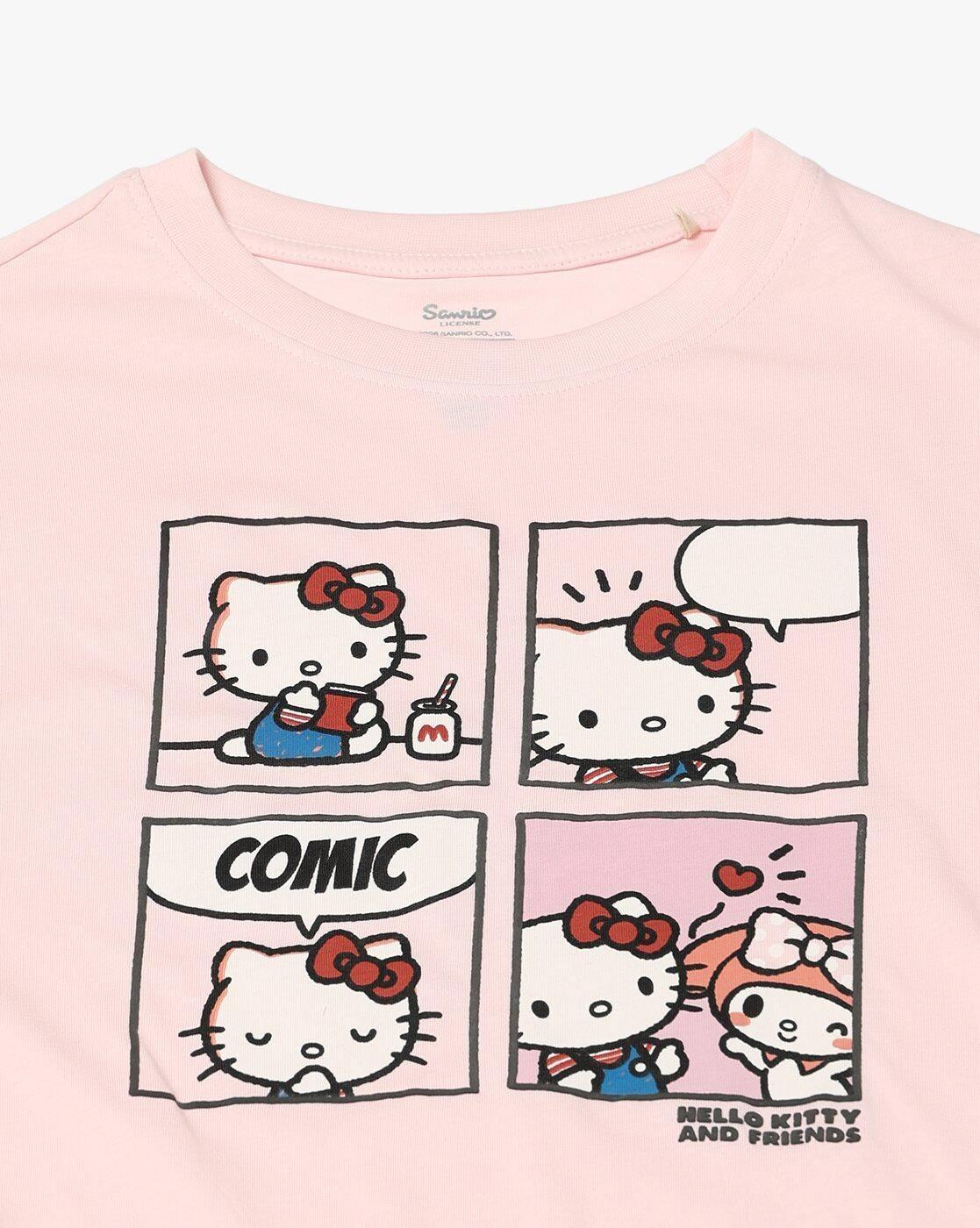 RIO | Women Hello Kitty Print T-Shirt & Pyjamas Set|5