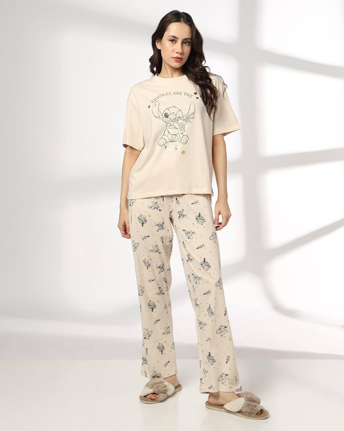 RIO | Women Graphic Print T-Shirt & Pyjamas Set|0