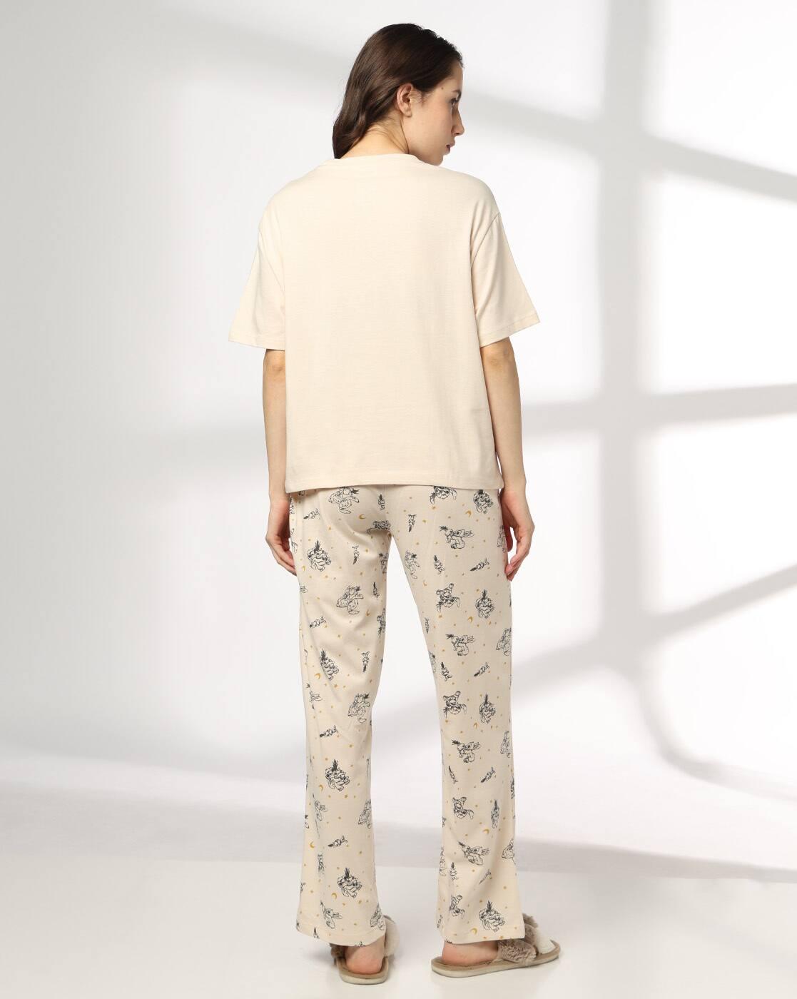 RIO | Women Graphic Print T-Shirt & Pyjamas Set|2