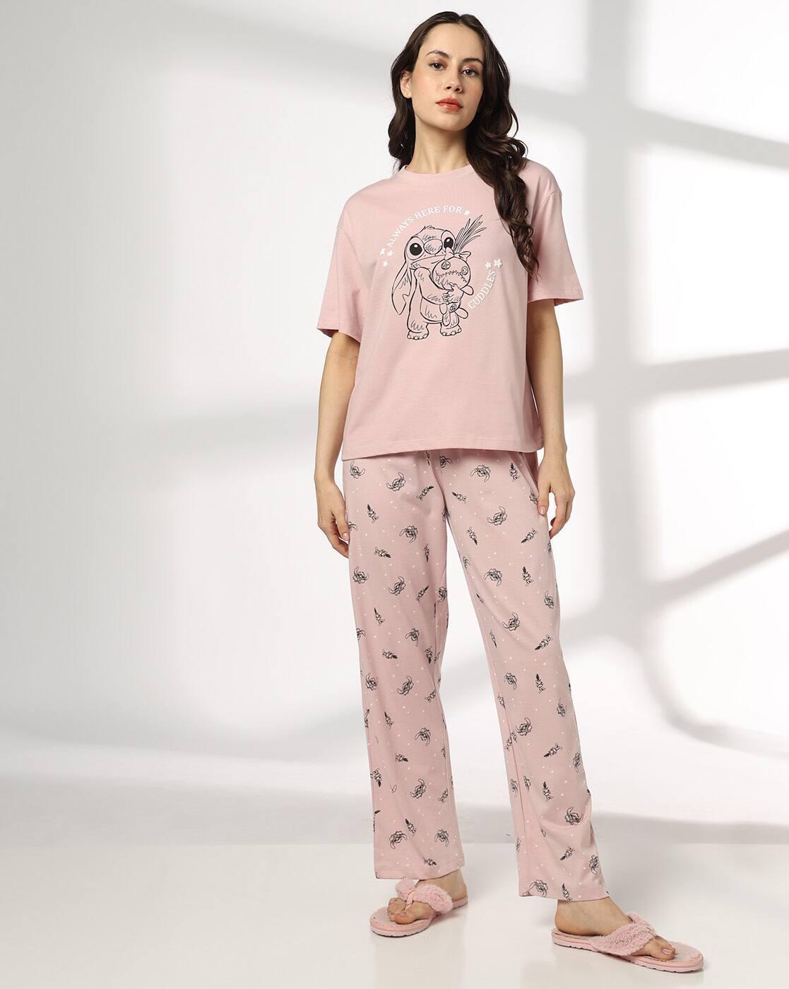 RIO | Women Graphic Print T-Shirt & Pyjamas Set|0