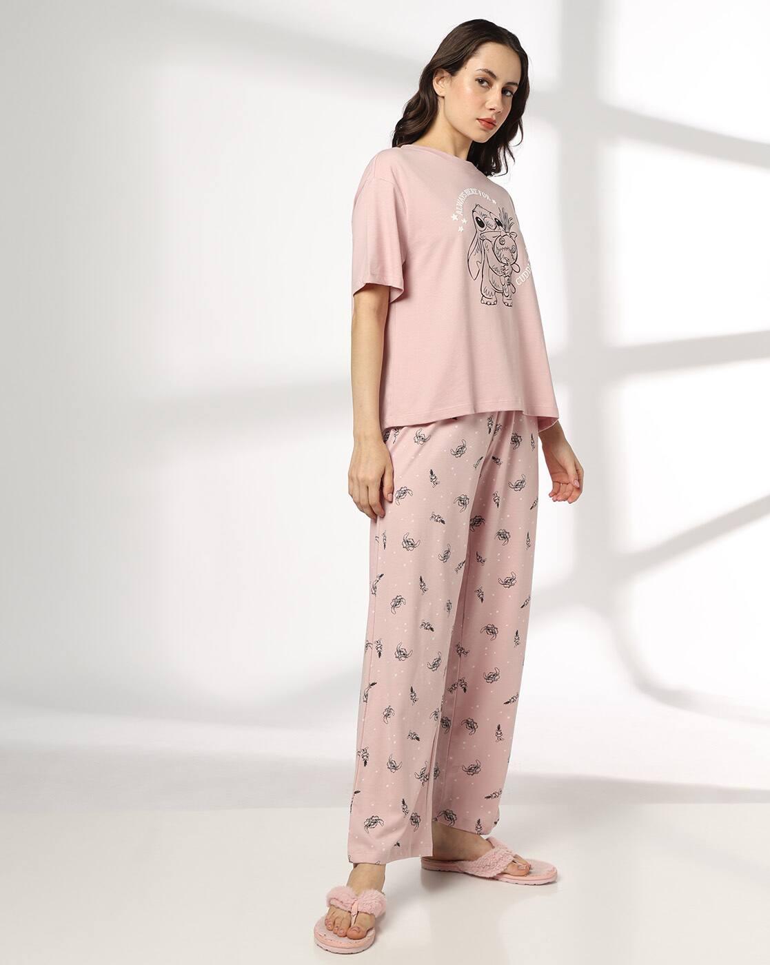RIO | Women Graphic Print T-Shirt & Pyjamas Set|1