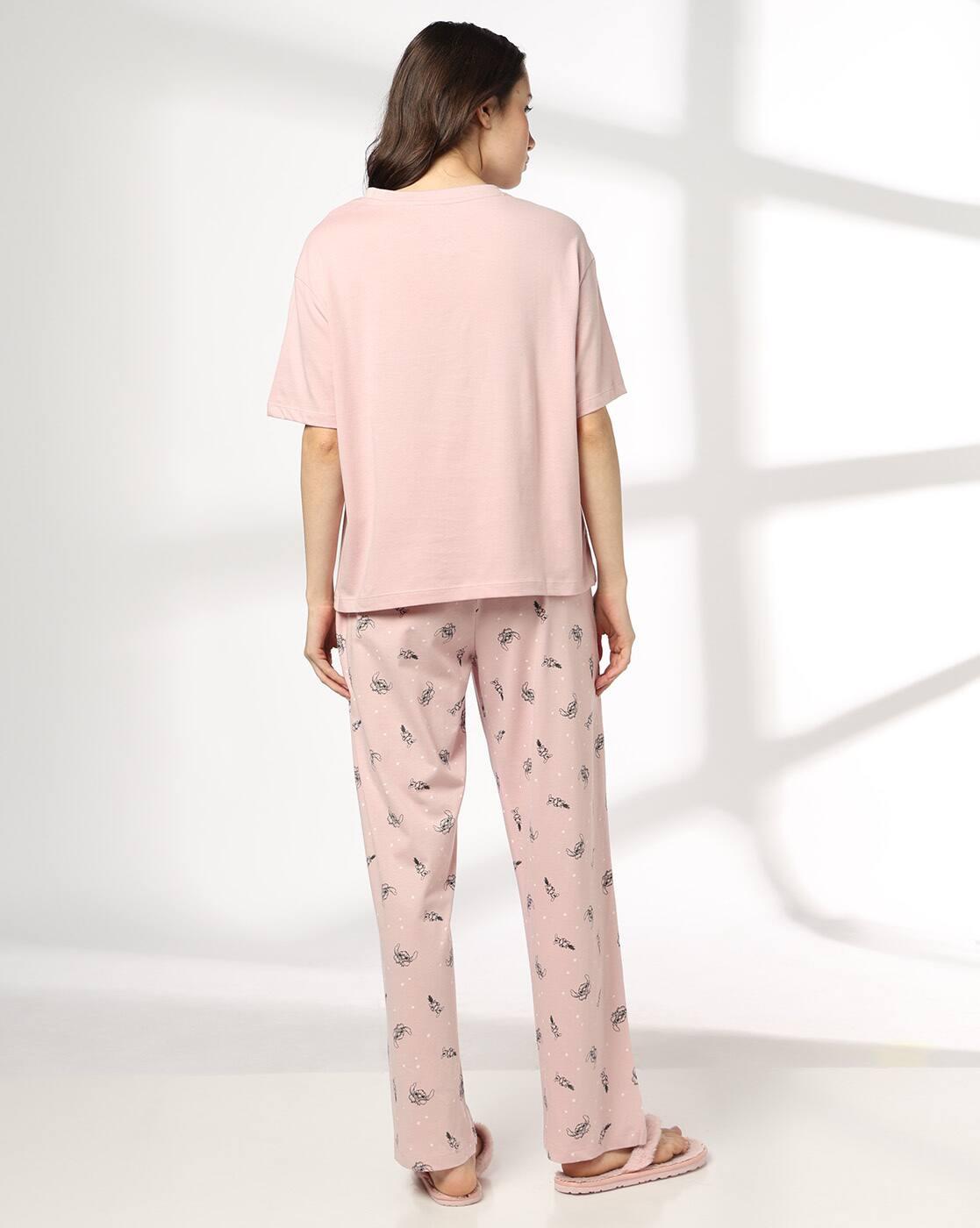 RIO | Women Graphic Print T-Shirt & Pyjamas Set|2