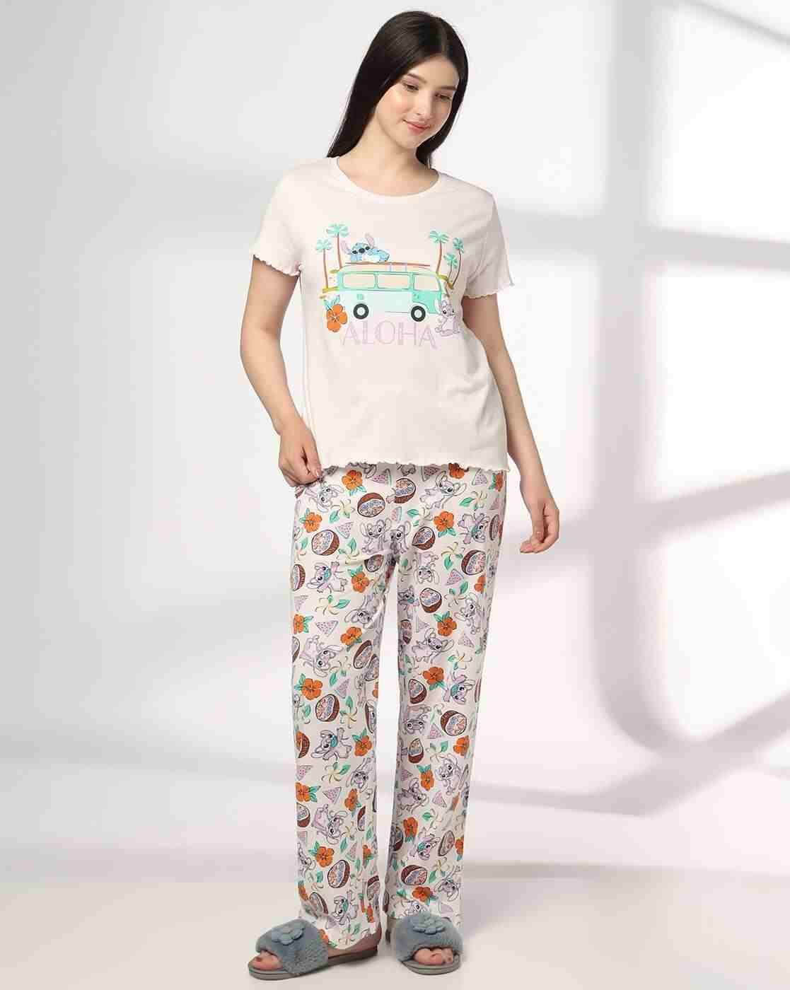 RIO | Women Graphic Print T-Shirt & Pyjamas Sets|0