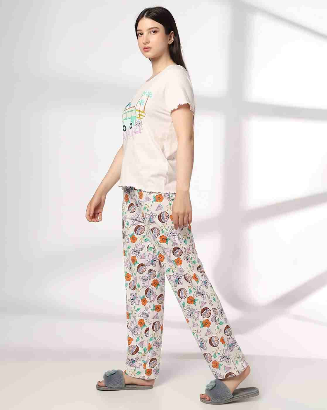 RIO | Women Graphic Print T-Shirt & Pyjamas Sets|1