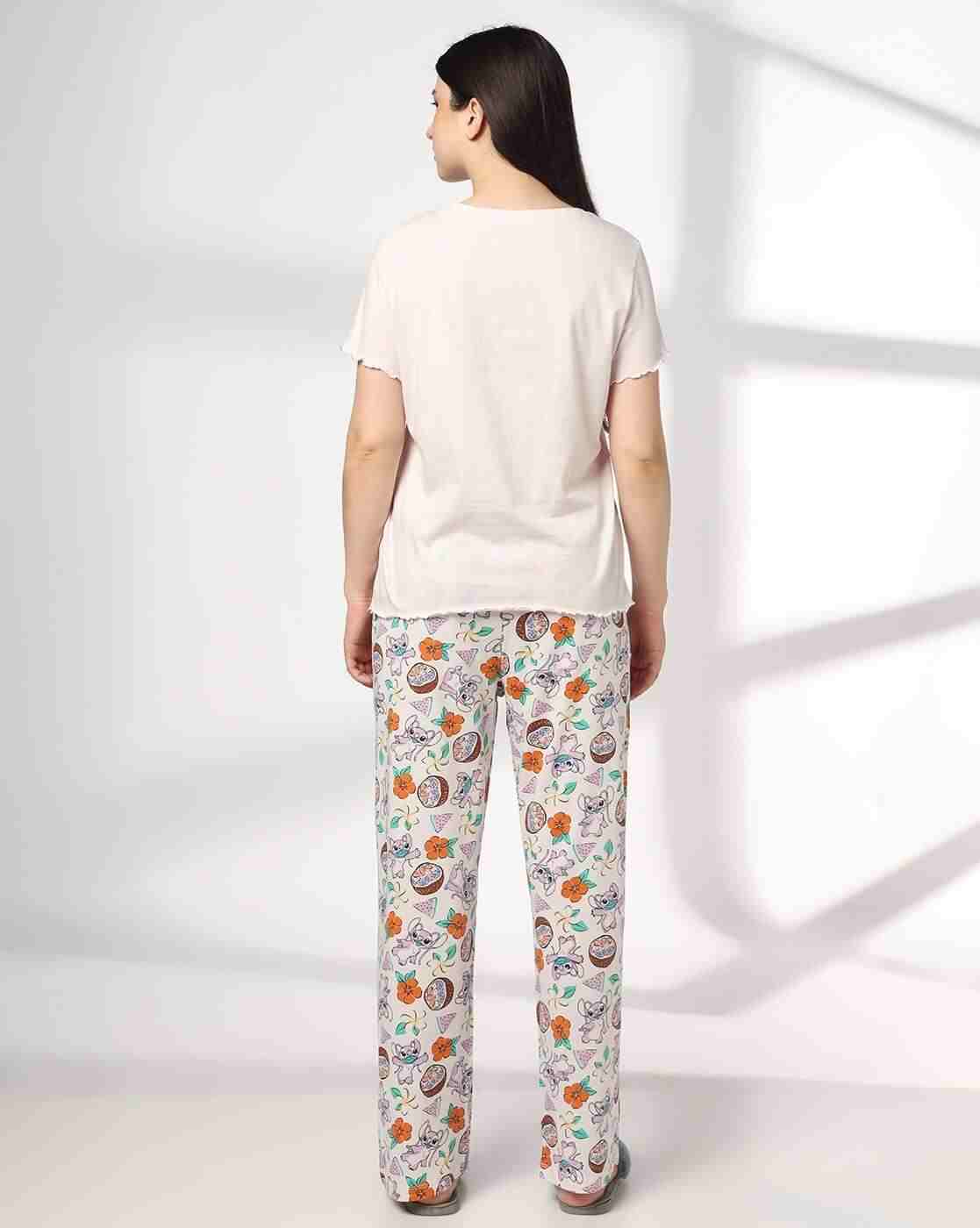 RIO | Women Graphic Print T-Shirt & Pyjamas Sets|2