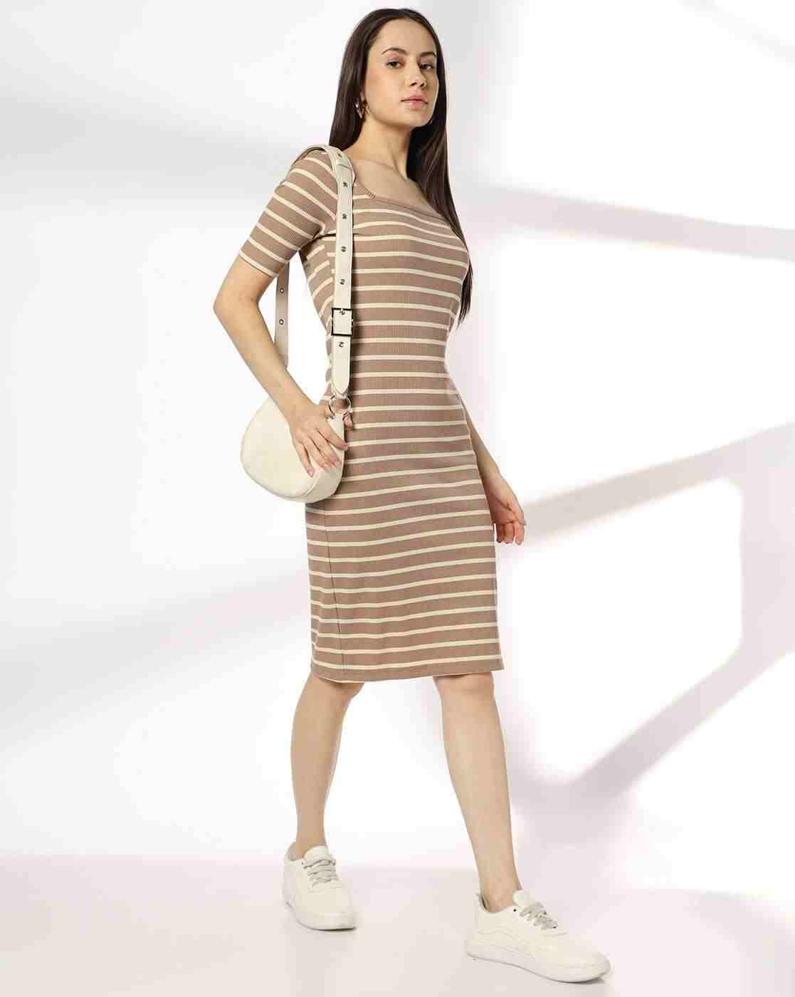Women Striped Bodycon Dress