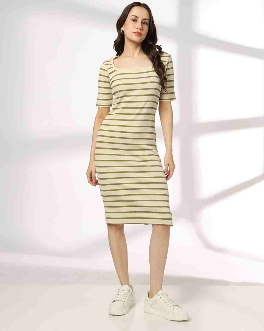 RIO | Women Striped Bodycon Dress|0
