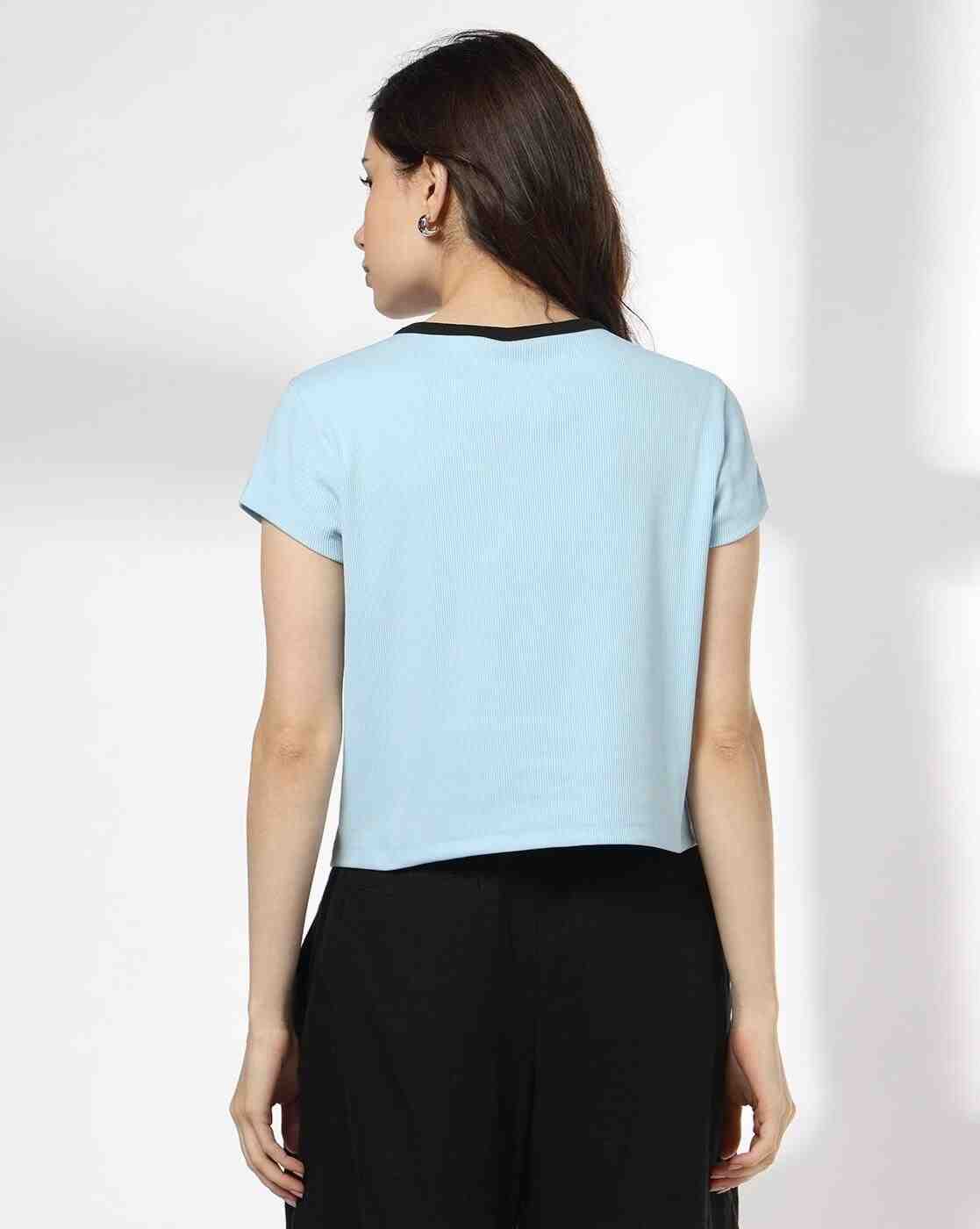 RIO | Women Typographic Print Regular Fit Crew-Neck T-Shirt|2