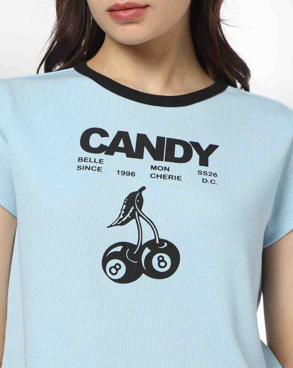 RIO | Women Typographic Print Regular Fit Crew-Neck T-Shirt|3
