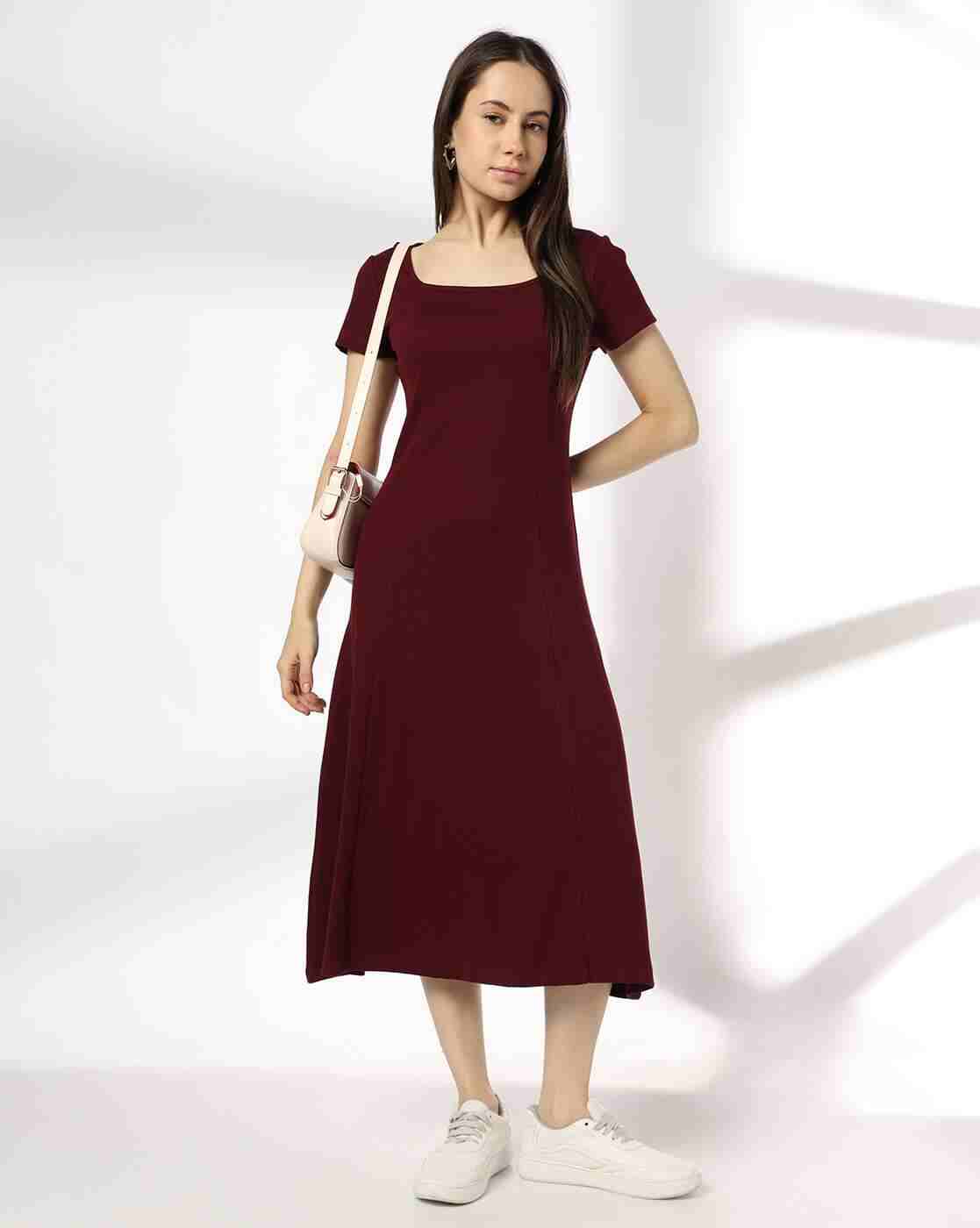 RIO | Women Square-Neck A-Line Dress|0