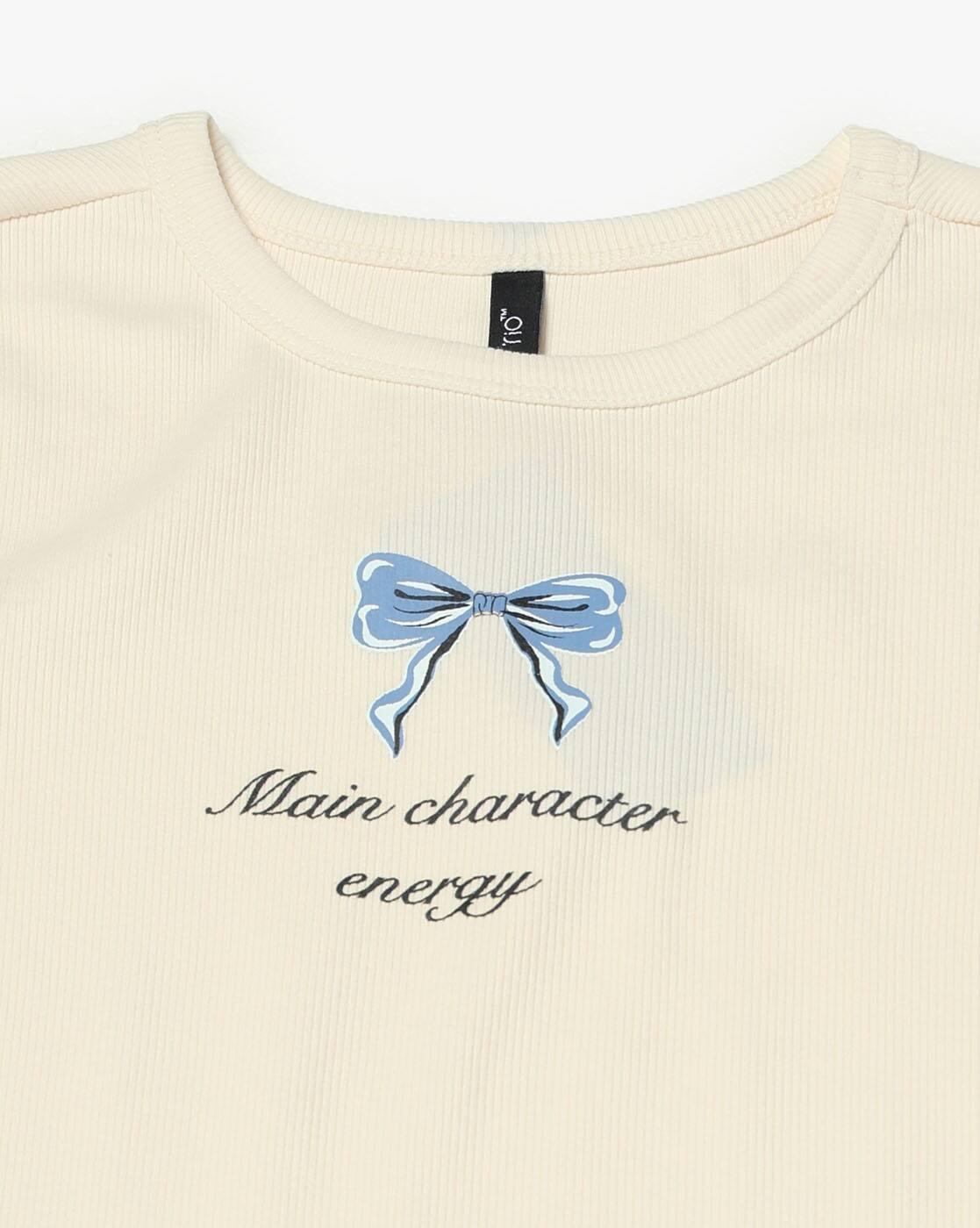 RIO | Women Typographic Print Regular Fit Crew-Neck T-Shirt|5