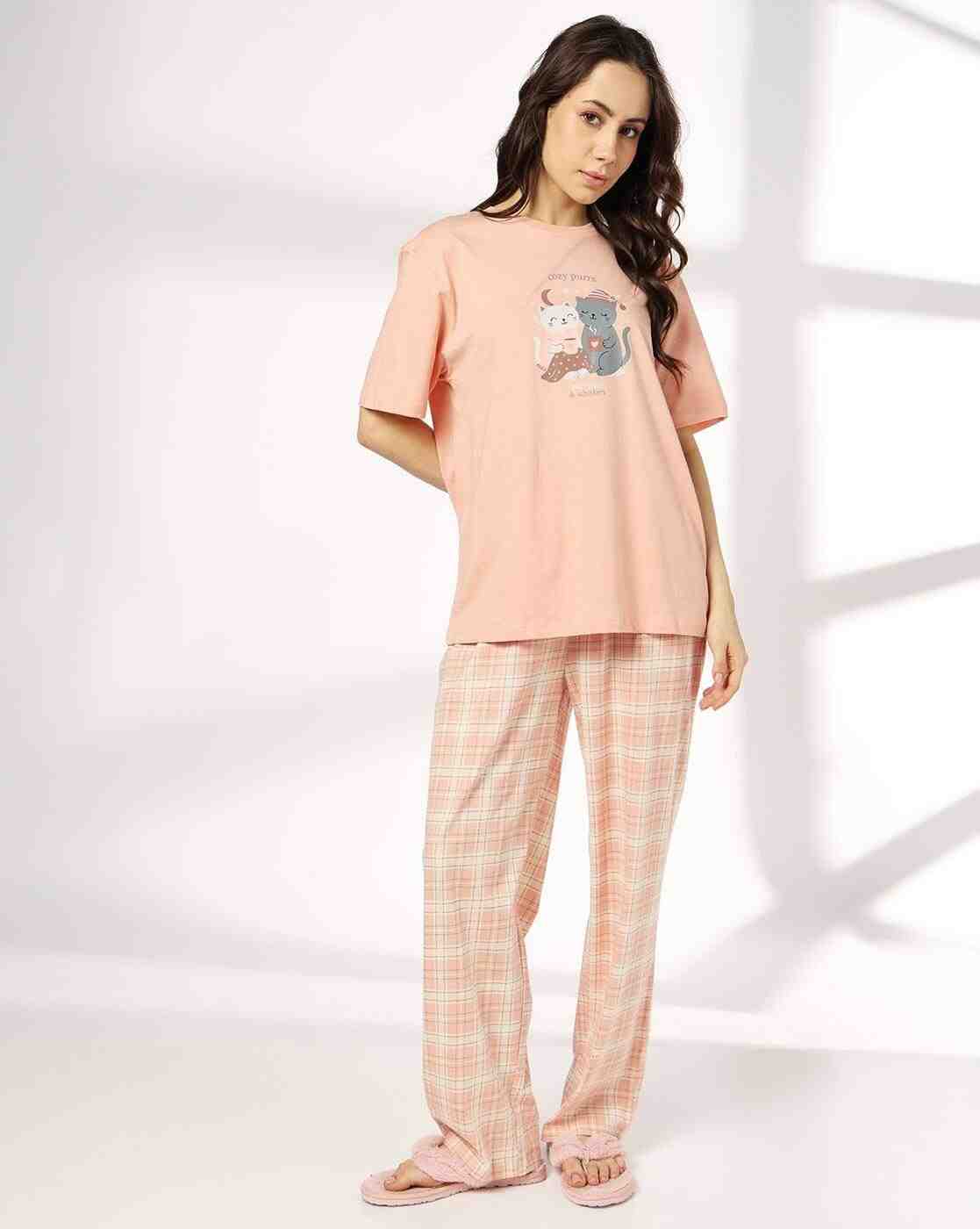 RIO | Women Graphic Print T-Shirt & Pyjamas Sets|0