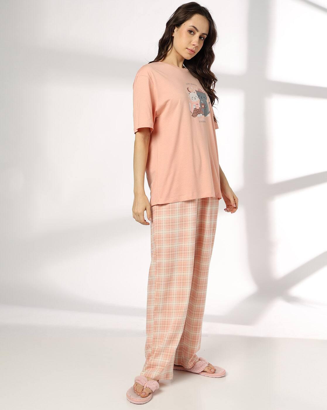 RIO | Women Graphic Print T-Shirt & Pyjamas Sets|1