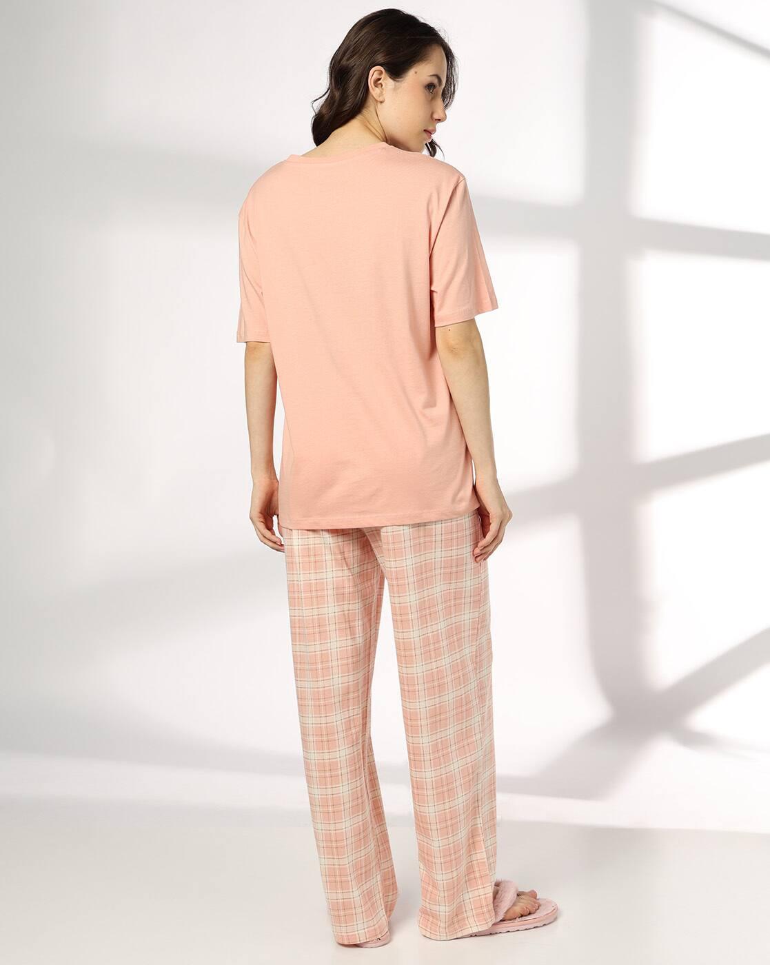 RIO | Women Graphic Print T-Shirt & Pyjamas Sets|2