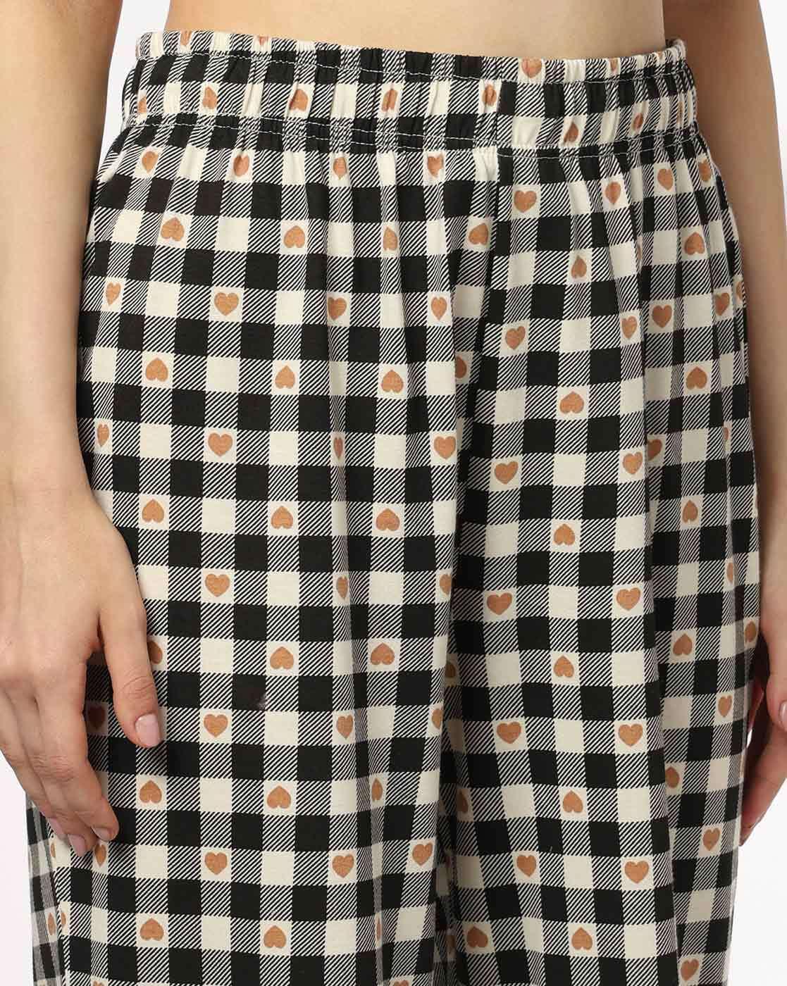 RIO | Women Checked Pyjamas & T-Shirt Set|4