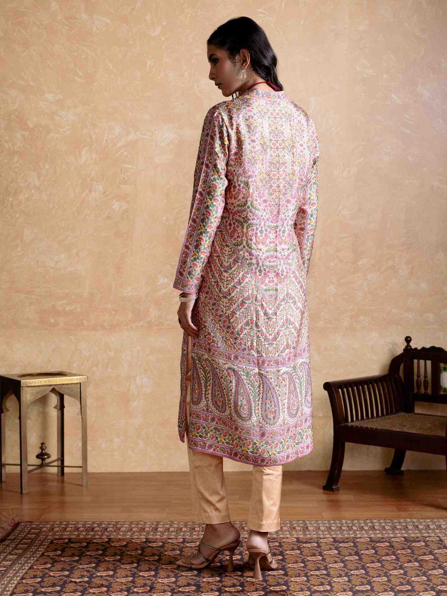 Offwhite & Multi Flowret Co-Ord Set