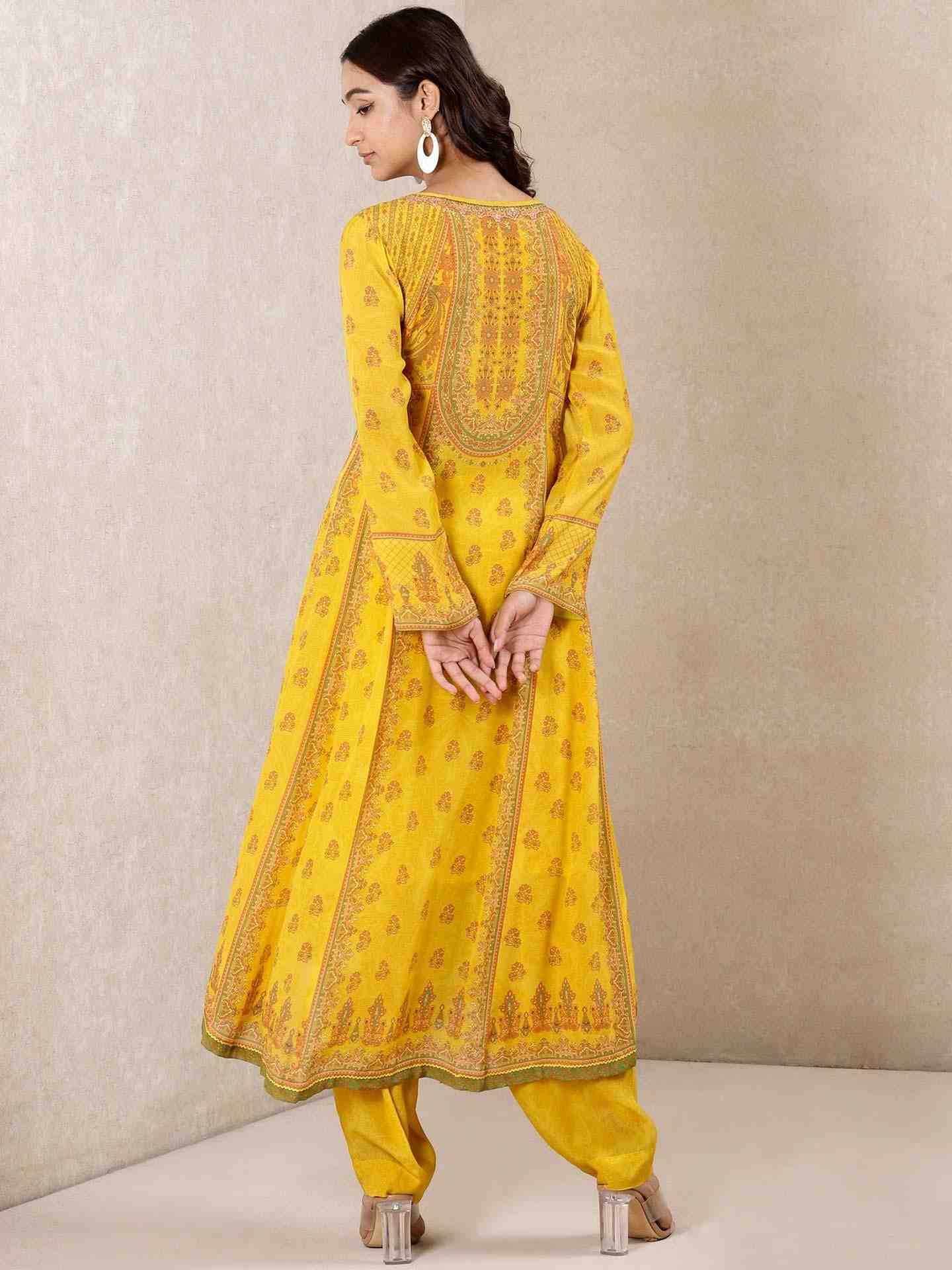 Mustard Coco Kia Crepe Kurta Set