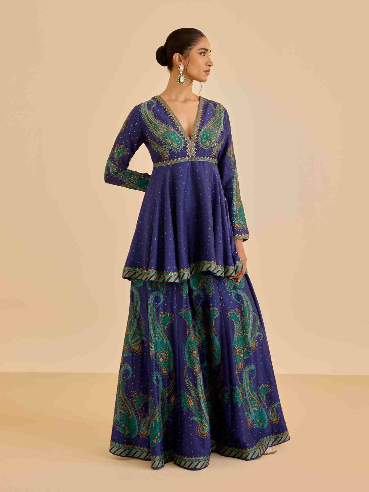 Blue Dancing Paisley Co-Ord Set