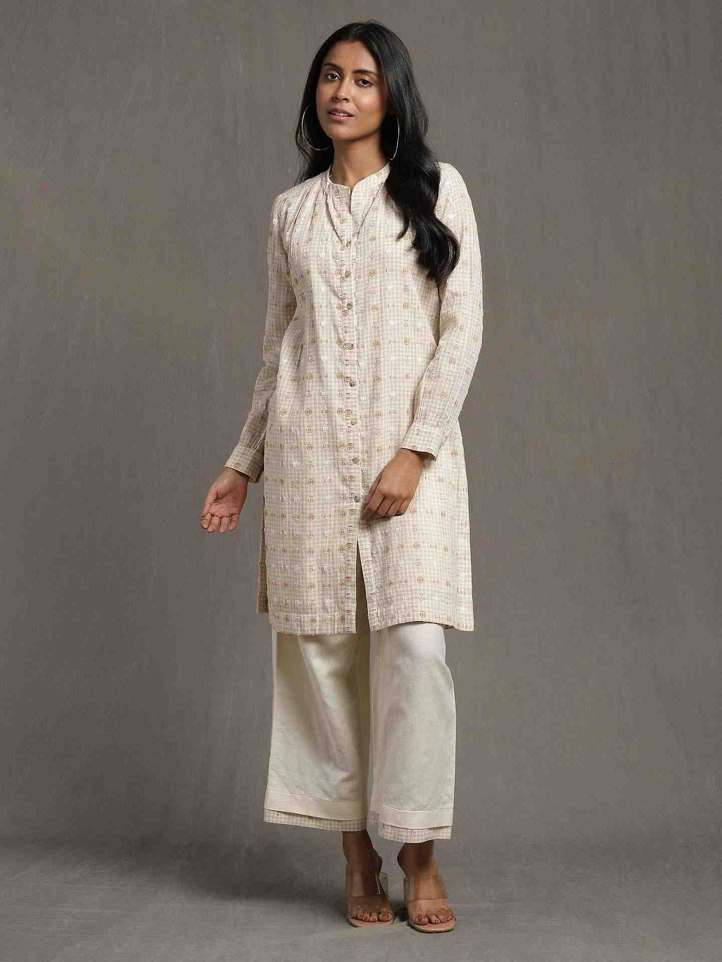 Beige Whimsical Heritage Co-Ord Set