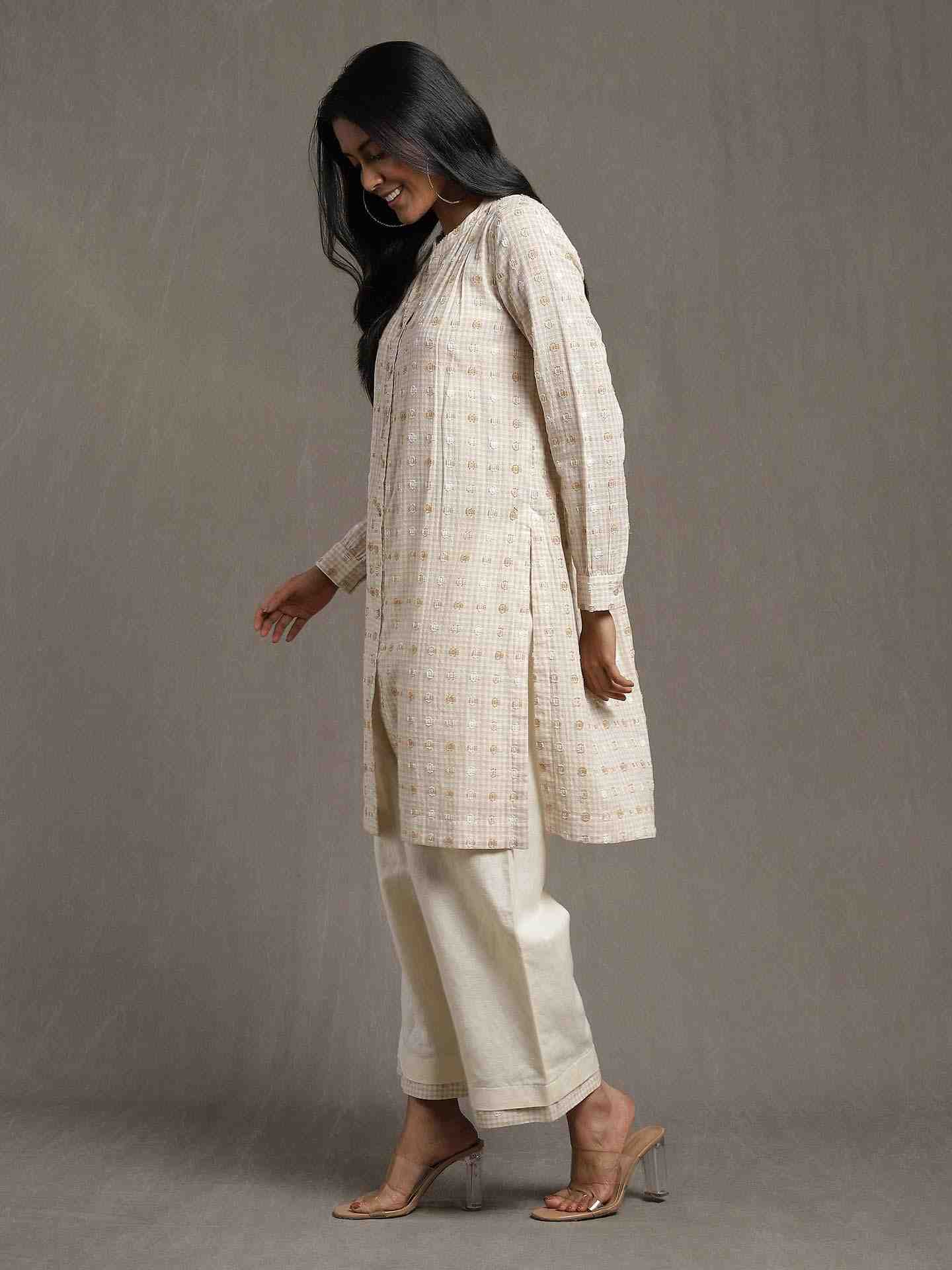 Beige Whimsical Heritage Co-Ord Set