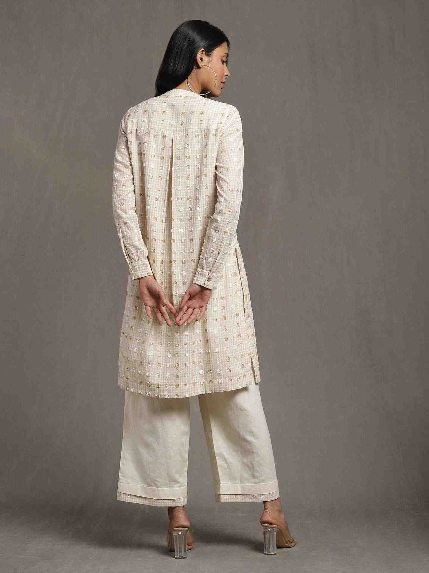 Beige Whimsical Heritage Co-Ord Set