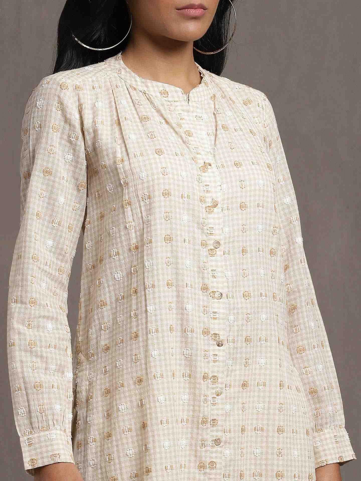 Beige Whimsical Heritage Co-Ord Set