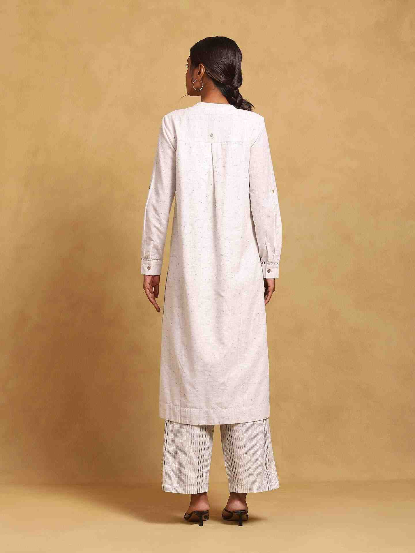 White Whimsical Heritage Cotton Kurta Set