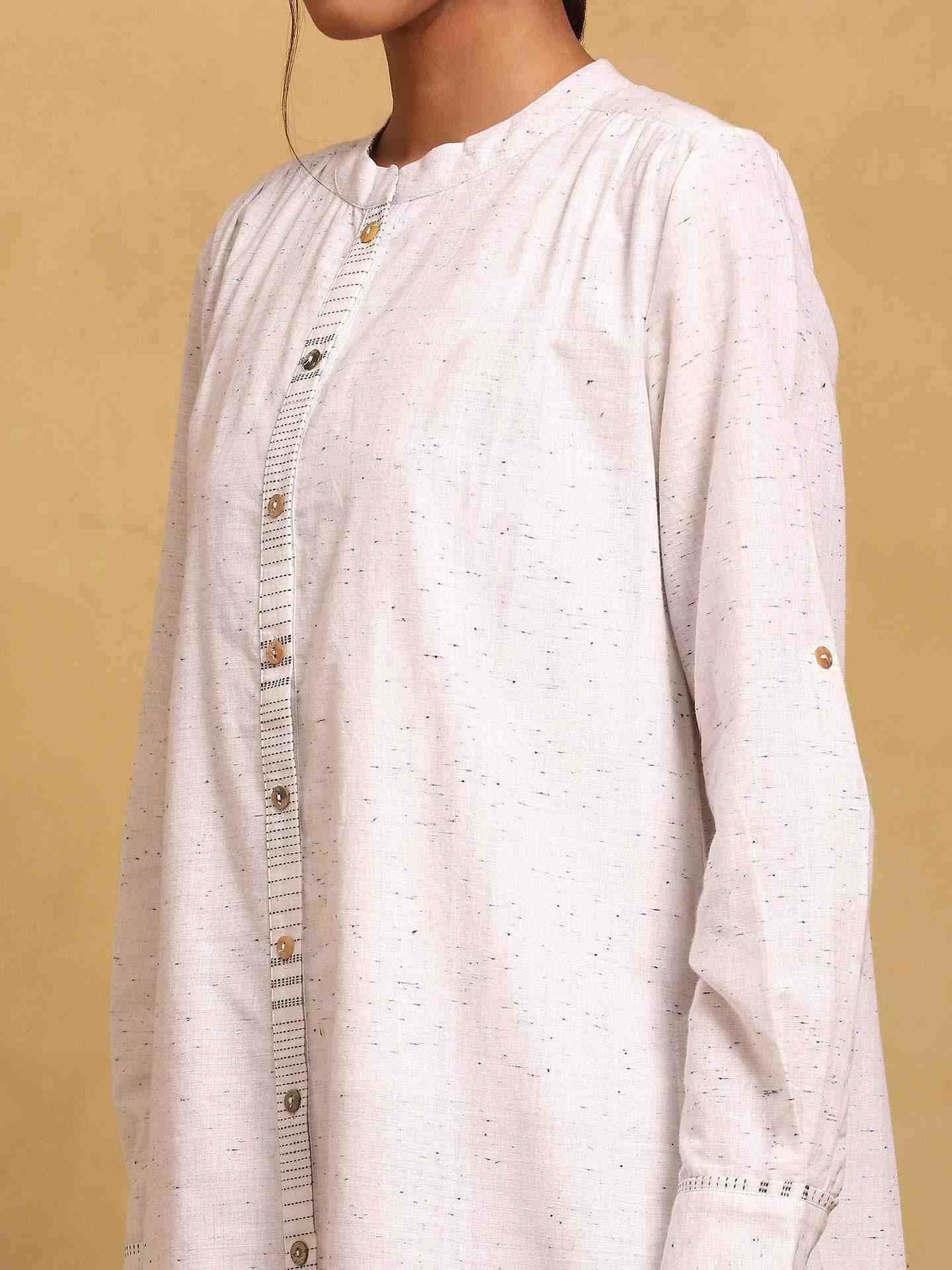 White Whimsical Heritage Cotton Kurta Set