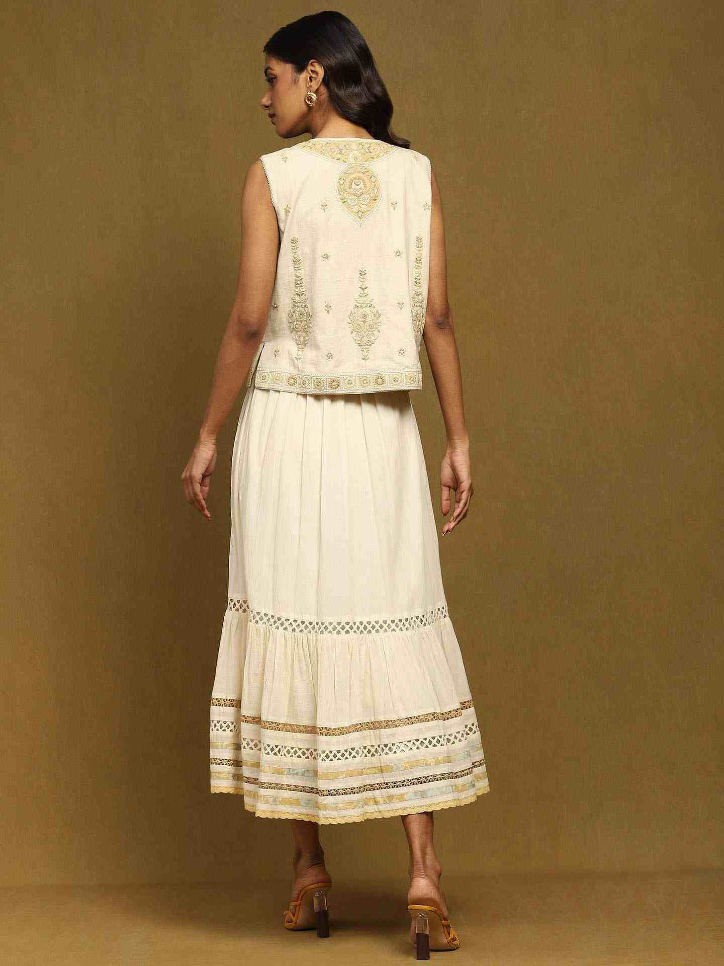 Ivory Afreen Tiered Dress