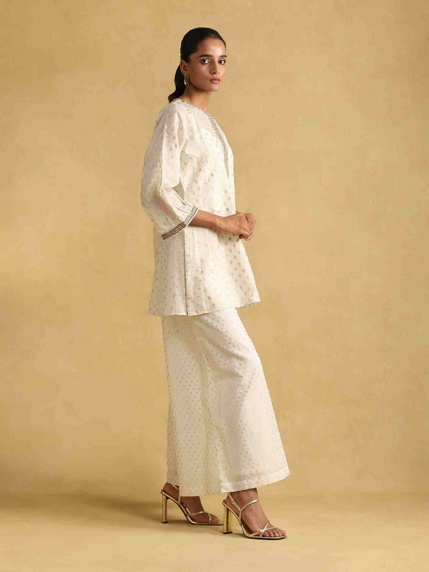 Off White Rimjhim Cotton Ensemble