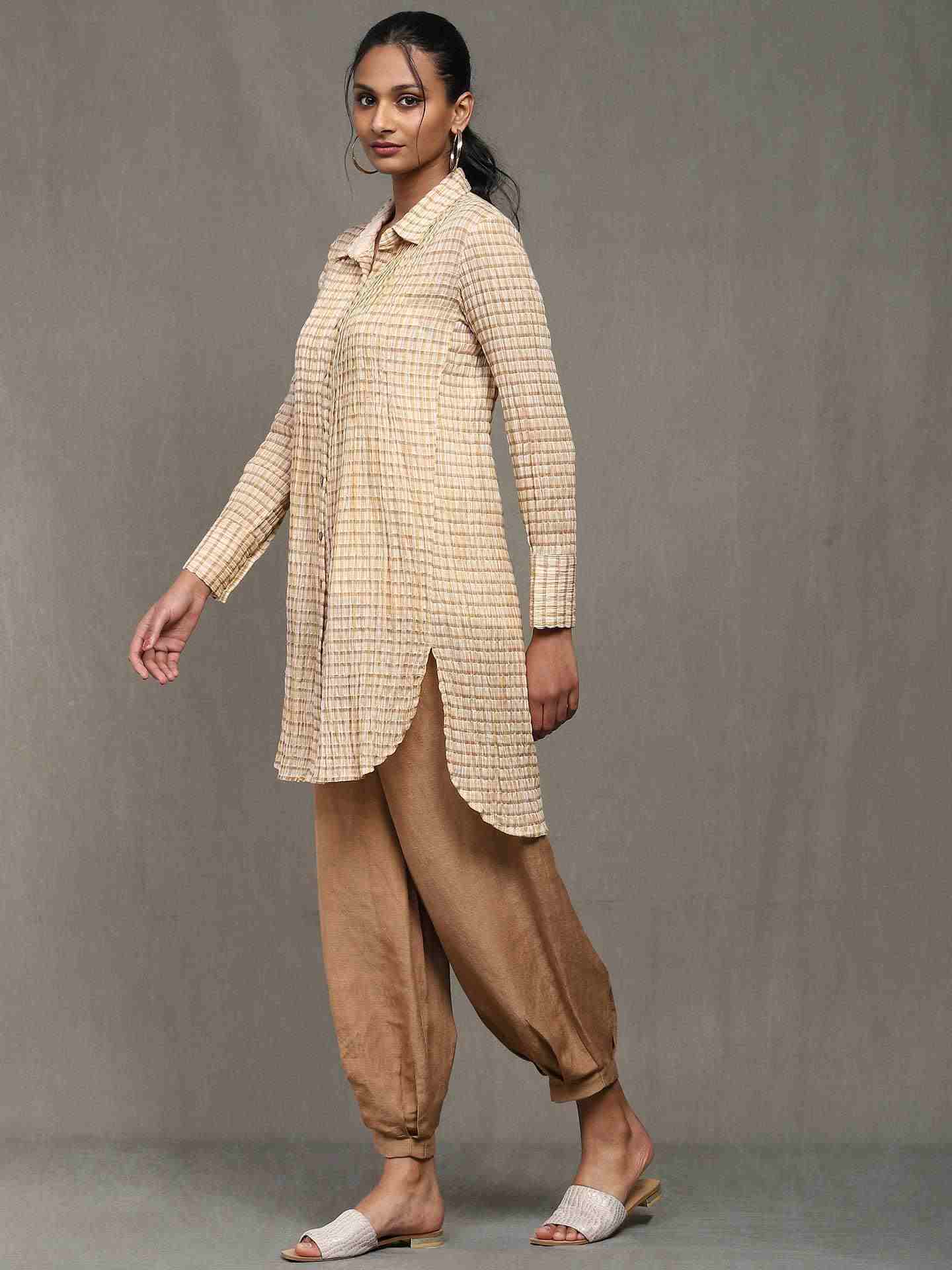 Beige Ragi Kurta Set