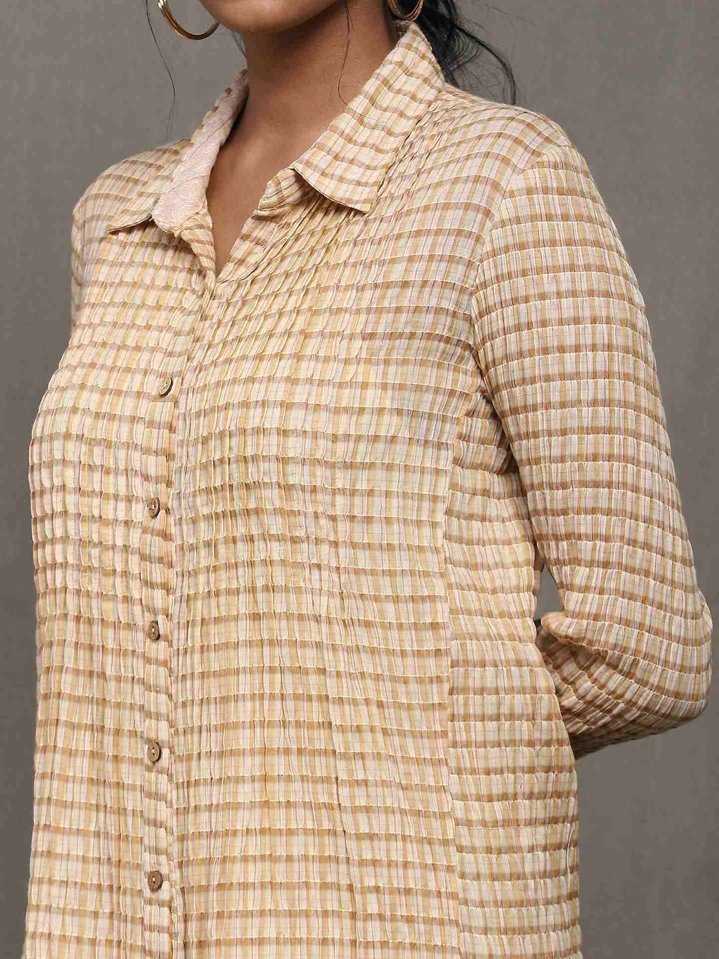 Beige Ragi Kurta Set