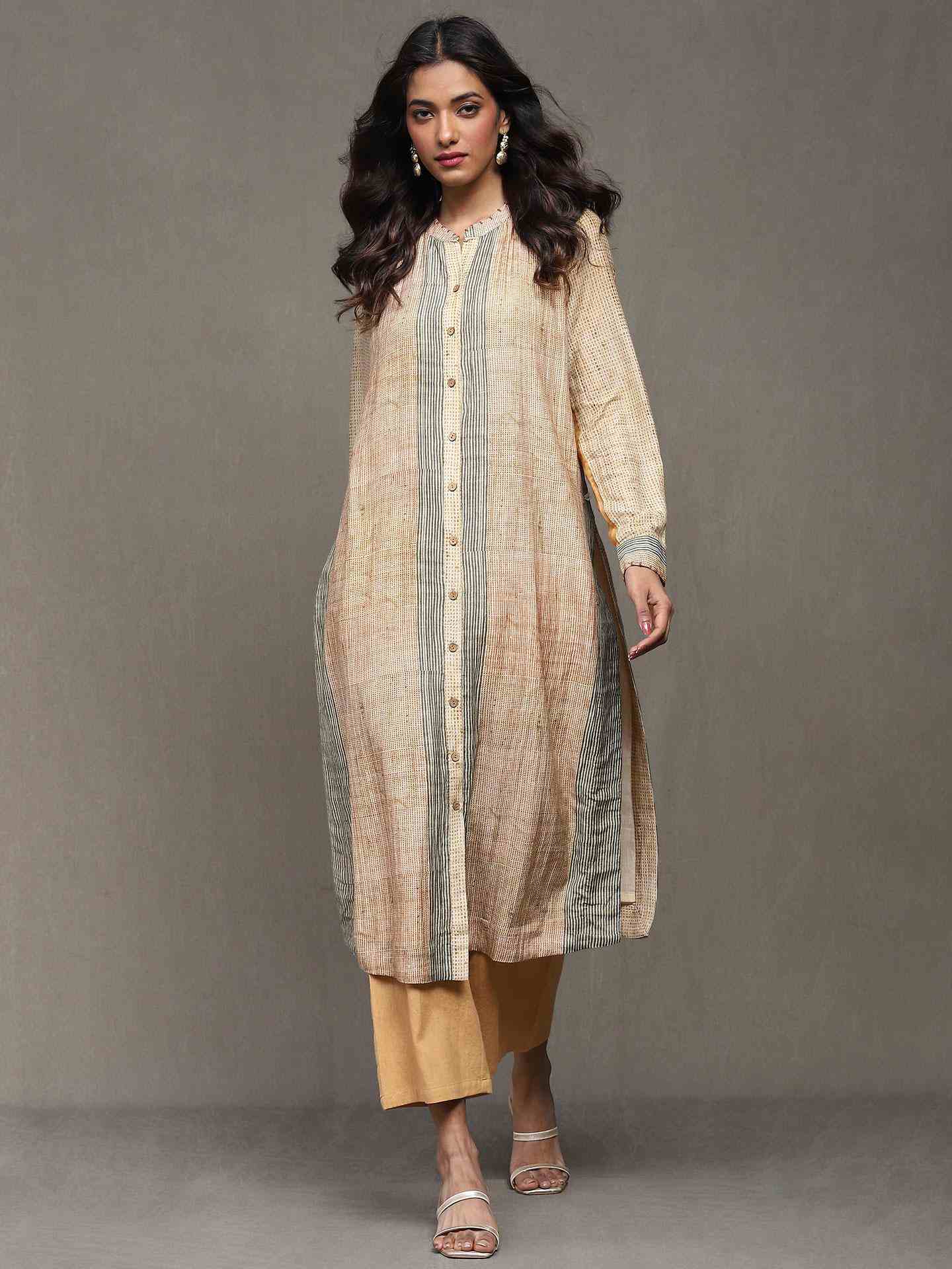 Apricot Maghreb Chanderi Kurta Set