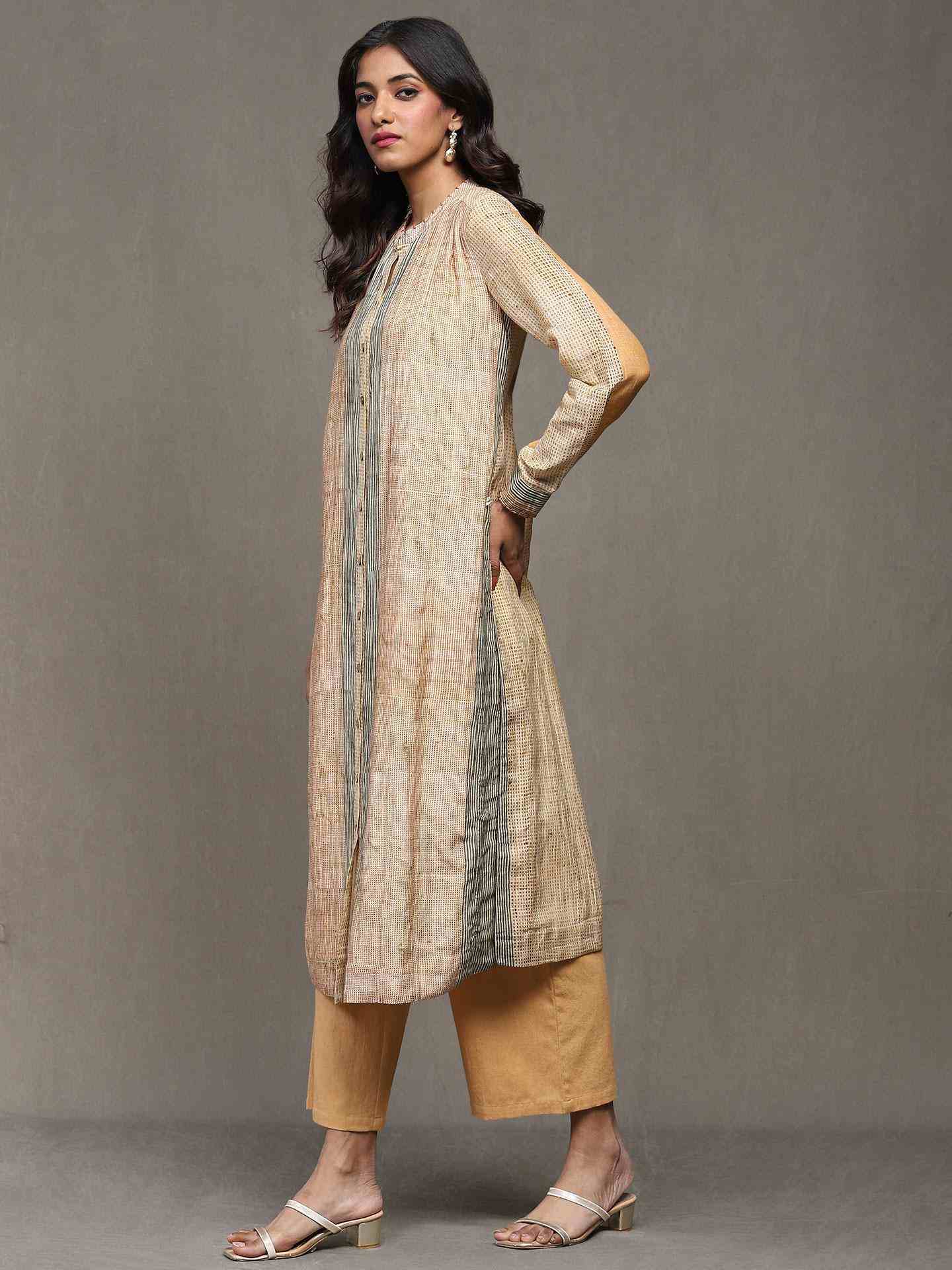 Apricot Maghreb Chanderi Kurta Set