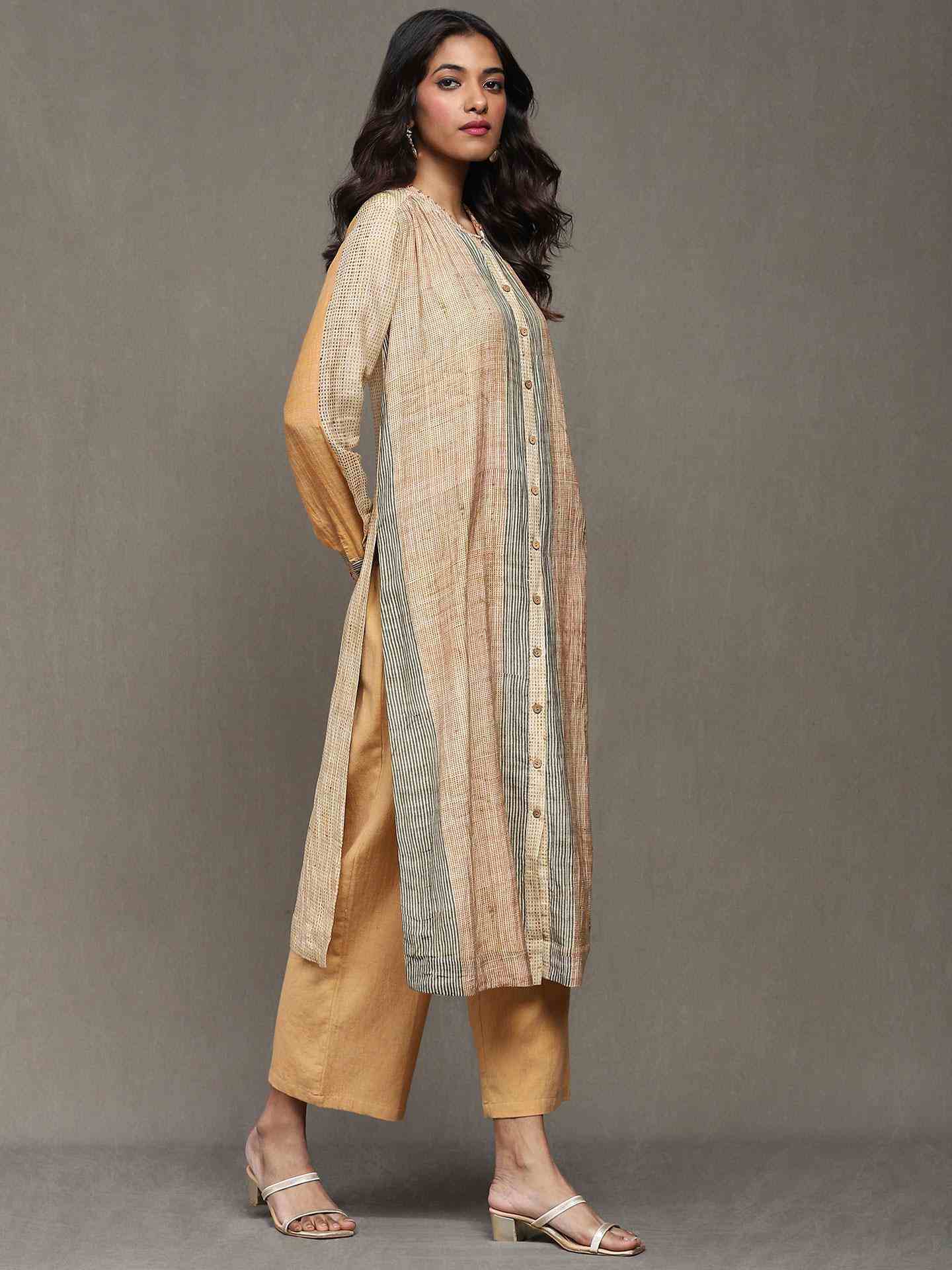 Apricot Maghreb Chanderi Kurta Set