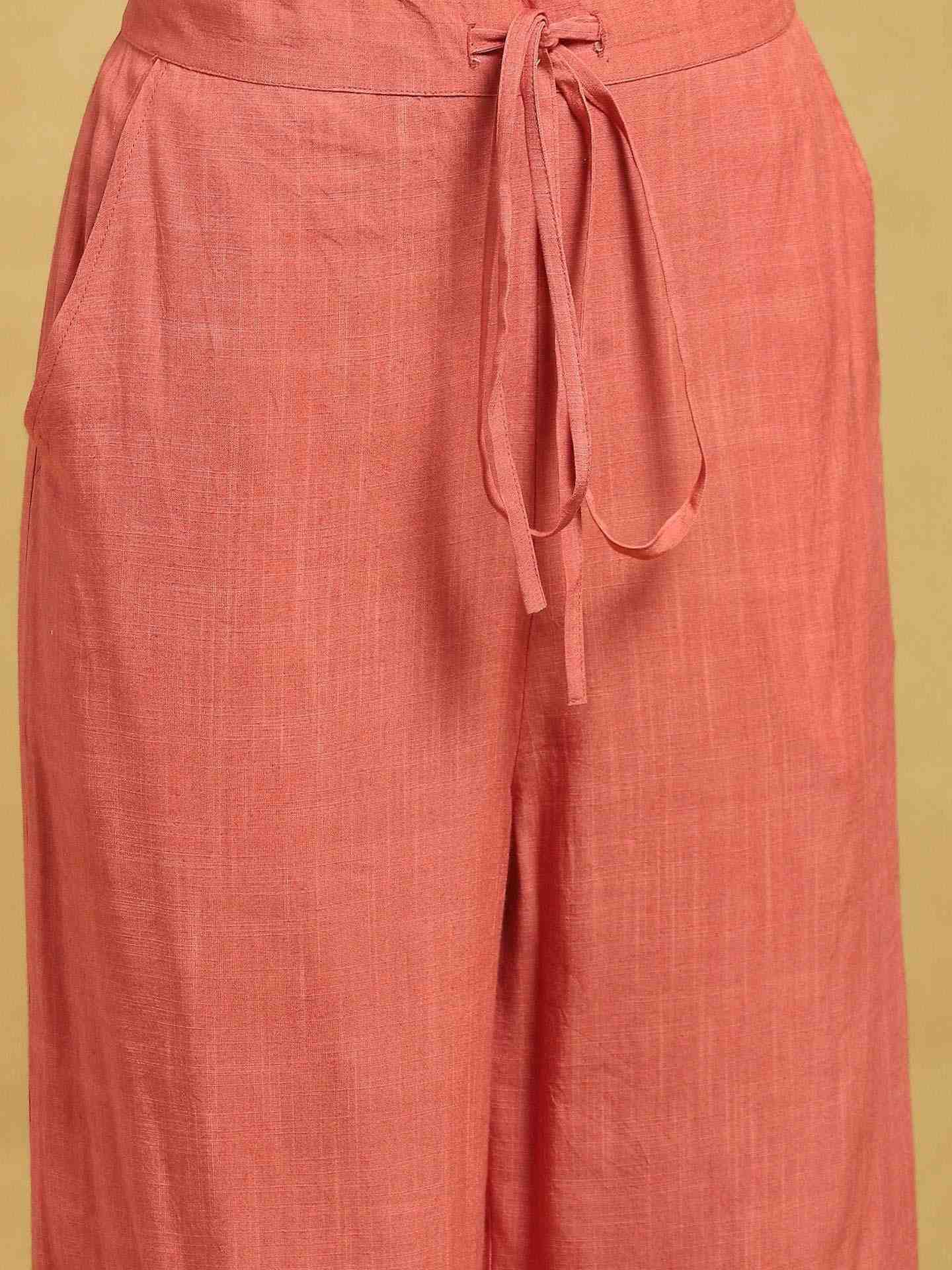 Peach Bulbul Chanderi Kurta Set