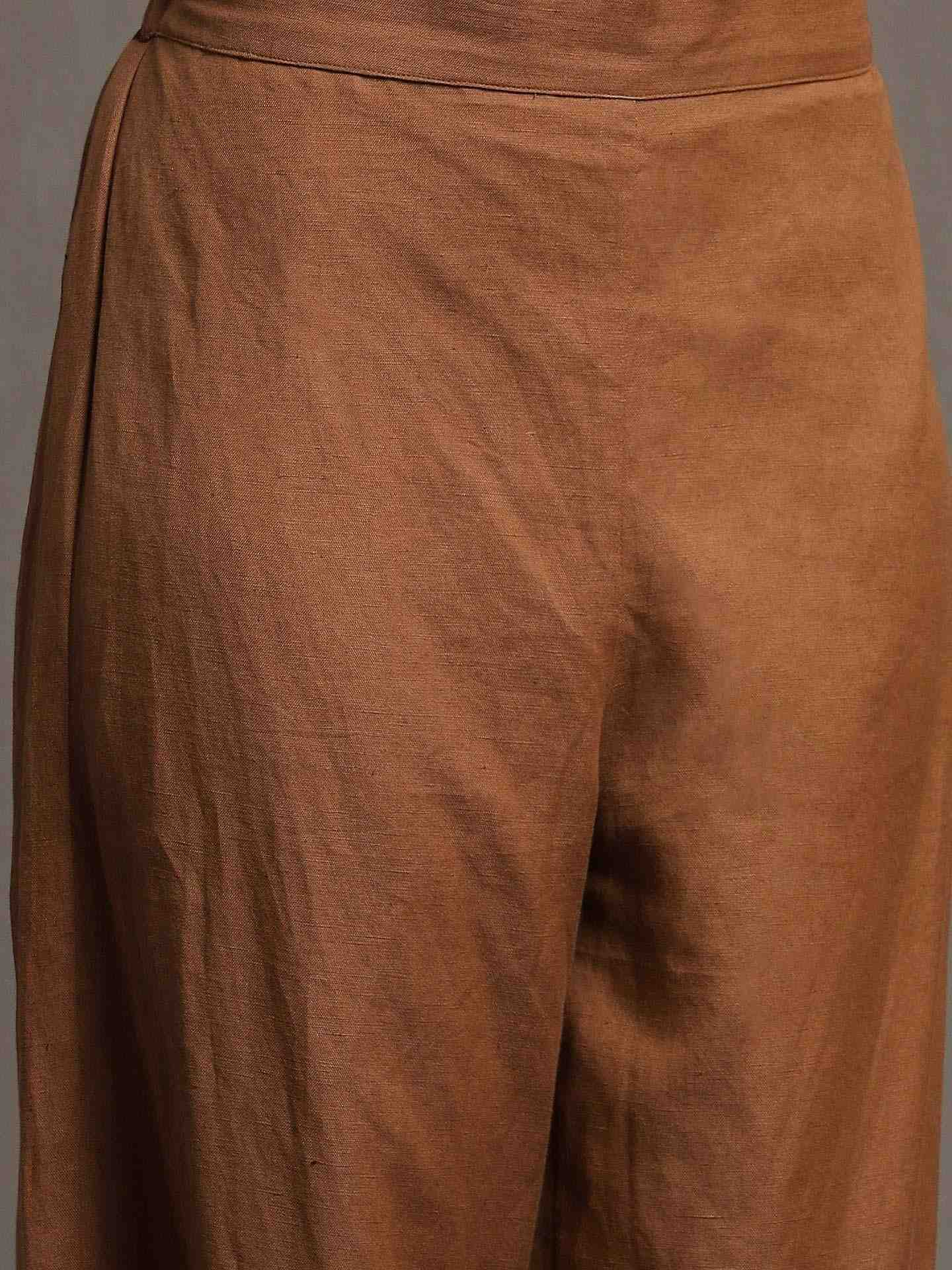 Brown Whimsical Heritage Chanderi Kurta Set