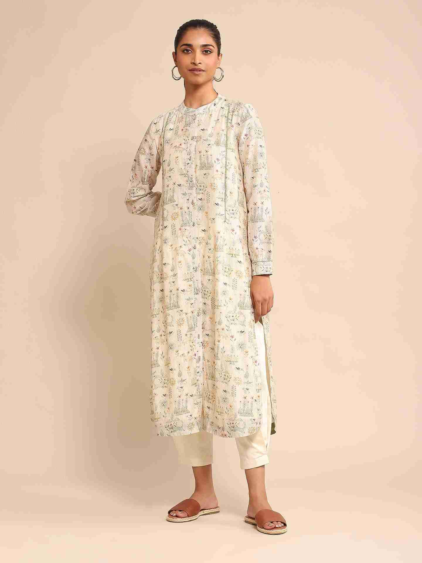 Off White Urban Elysian Chanderi Kurta Set