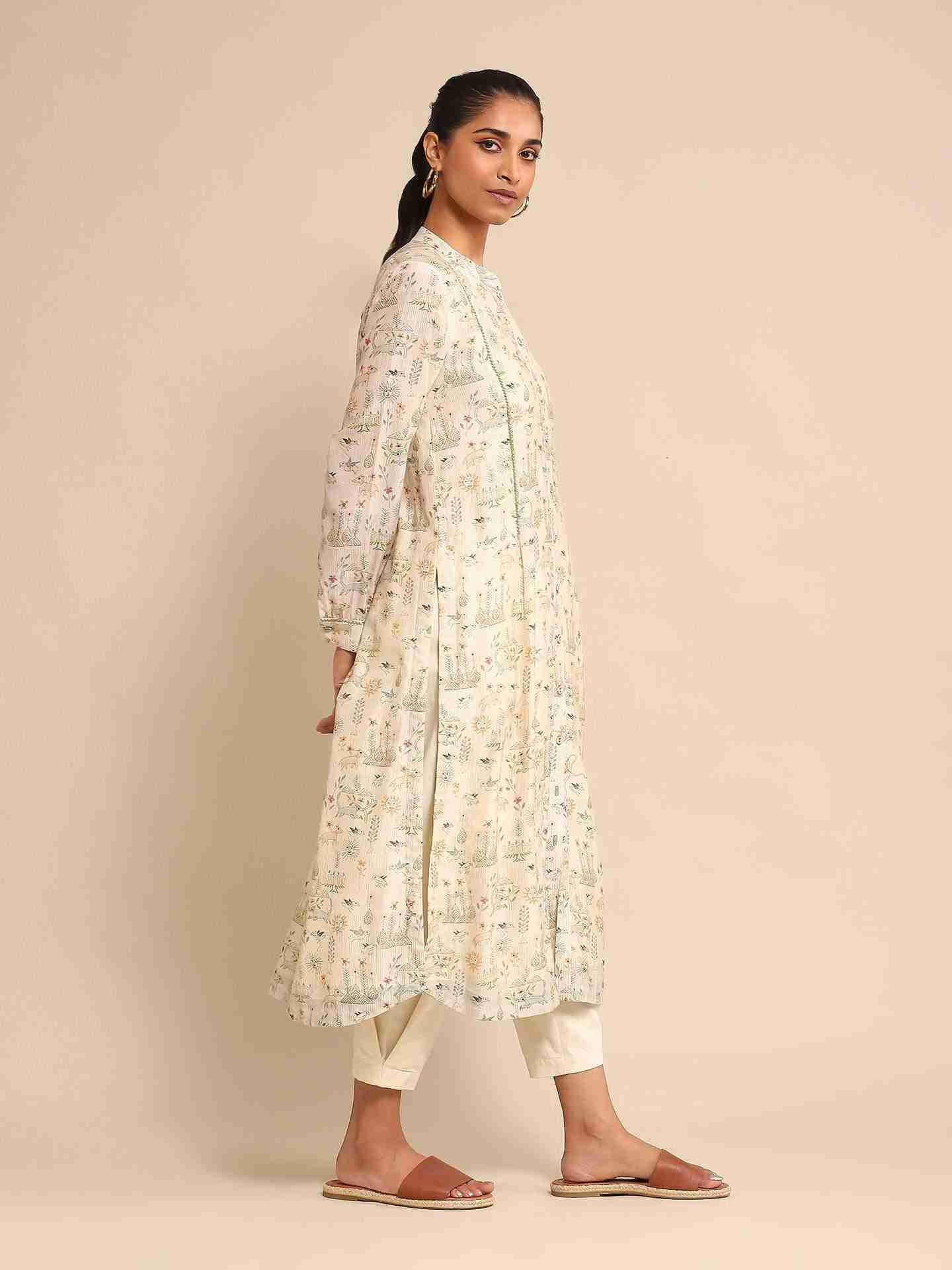 Off White Urban Elysian Chanderi Kurta Set