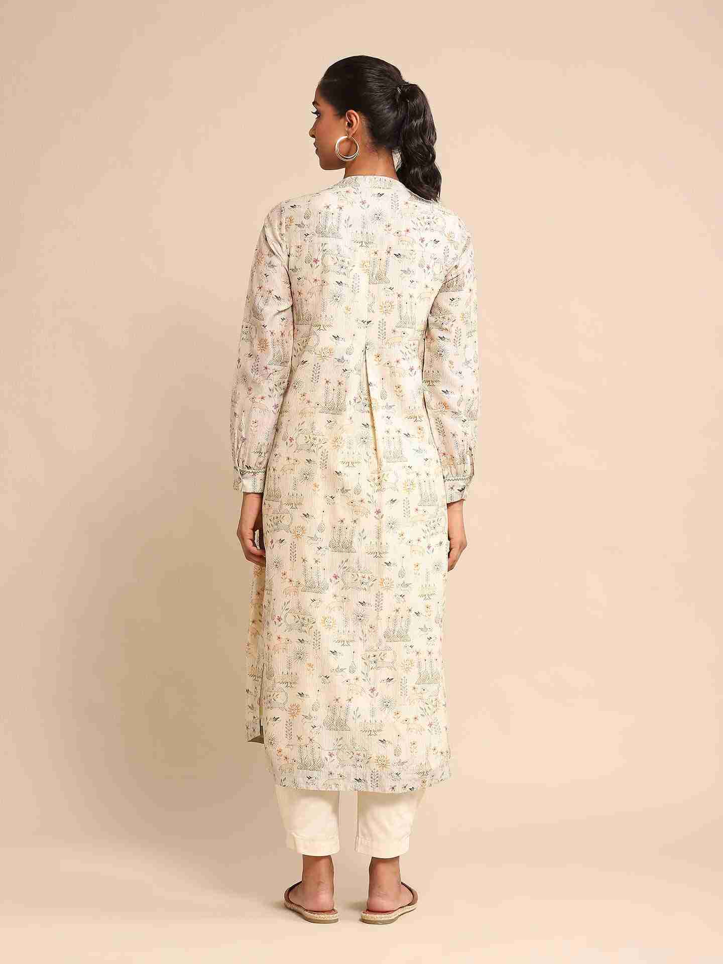 Off White Urban Elysian Chanderi Kurta Set
