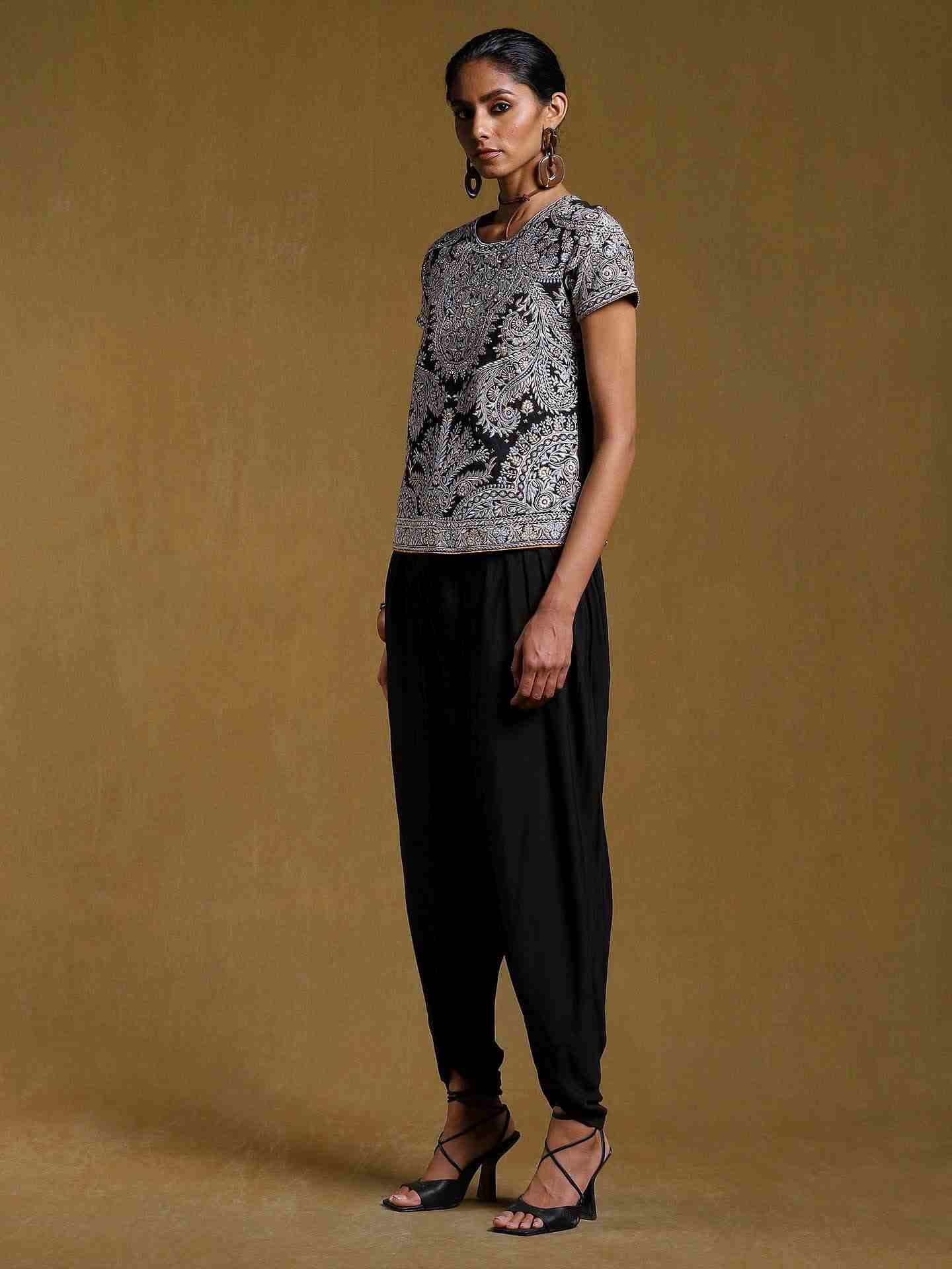 Black Resham Co-Ord Set