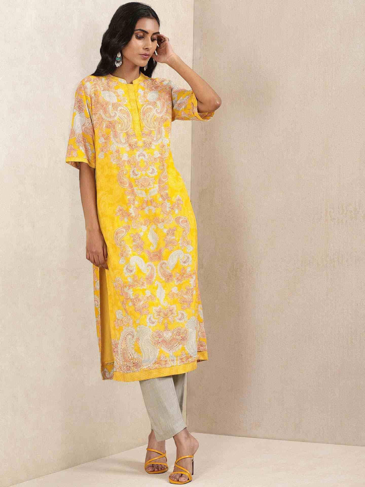 Yellow Illahi Kurta Set