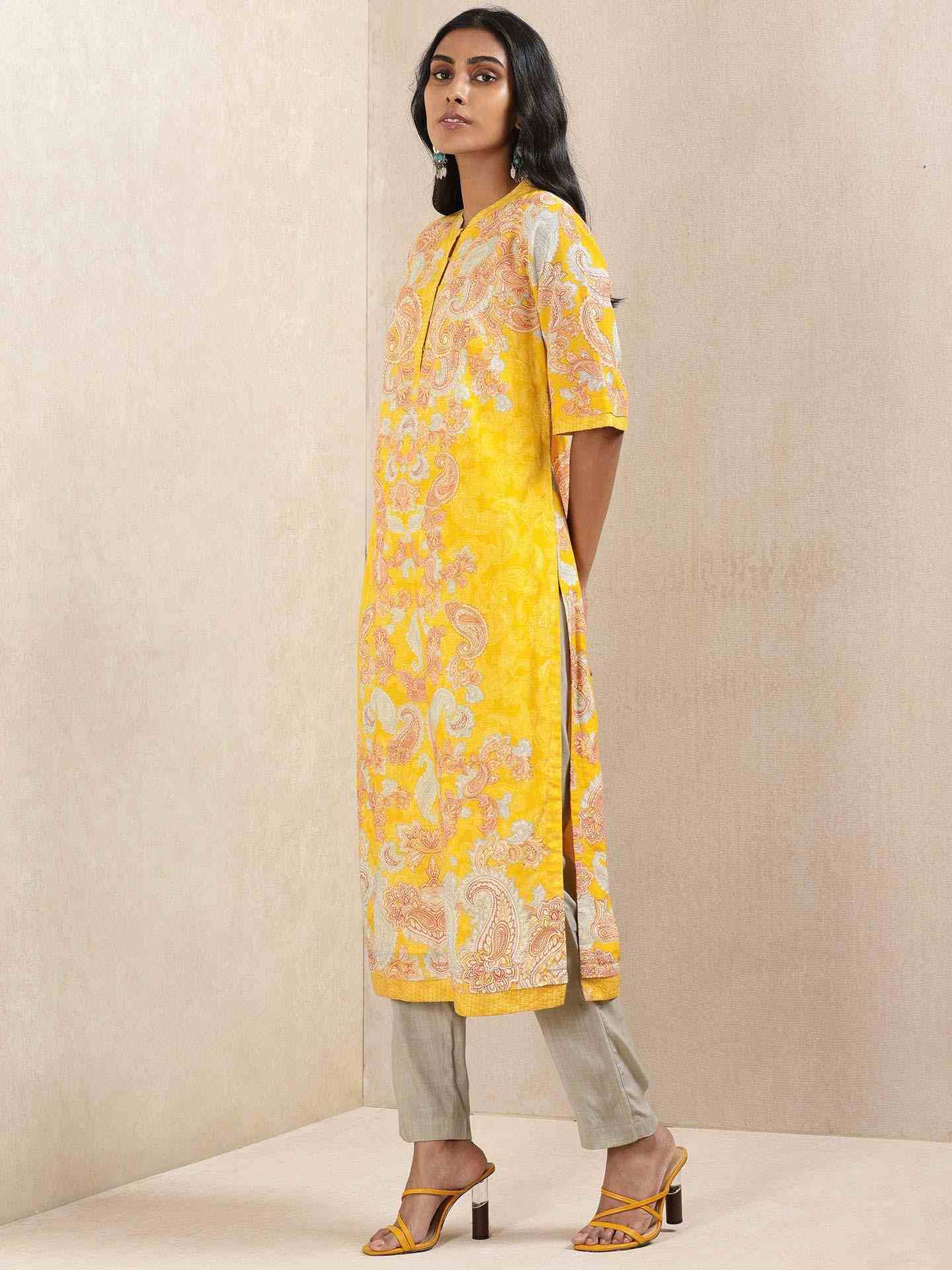 Yellow Illahi Kurta Set