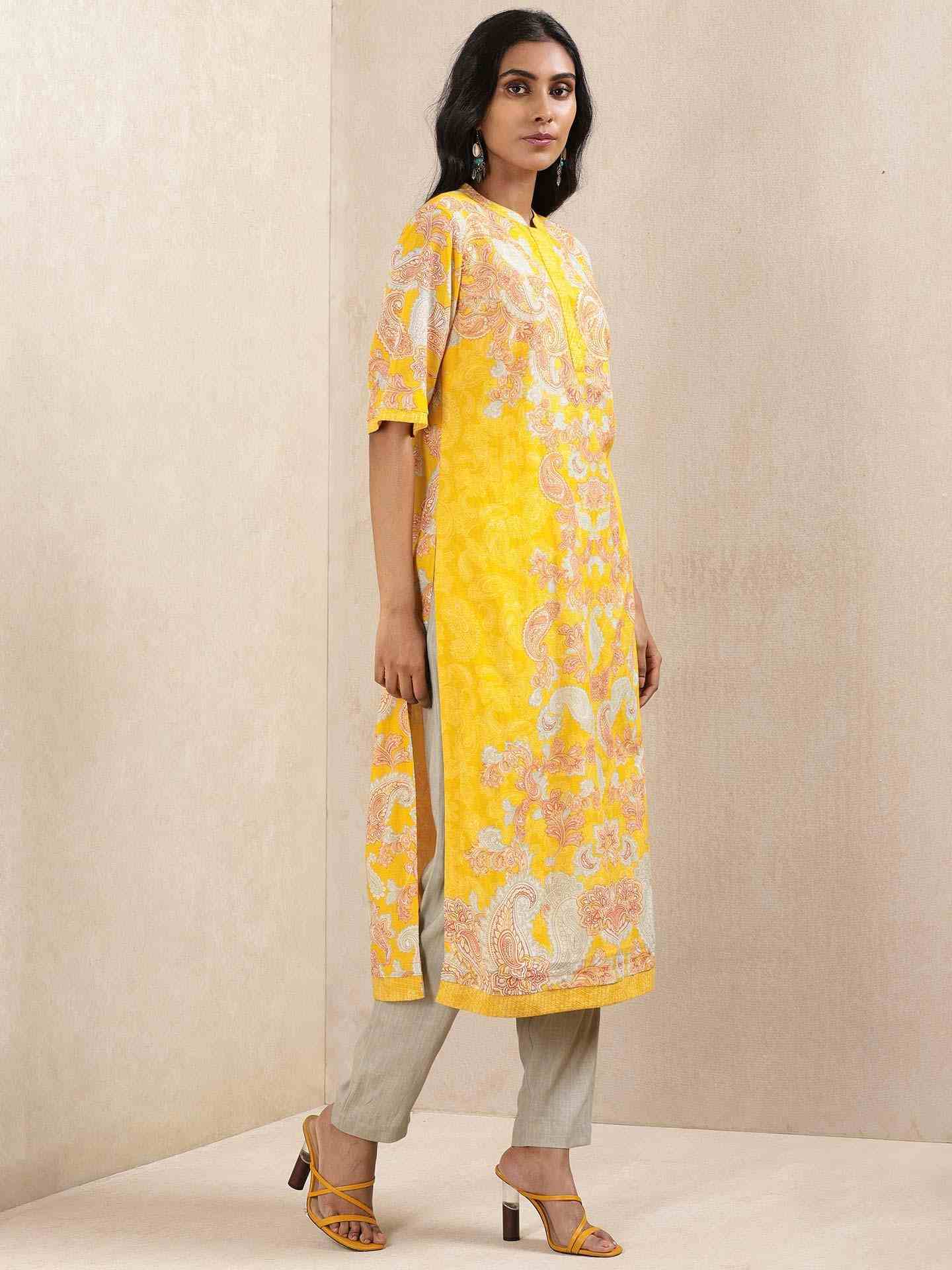 Yellow Illahi Kurta Set