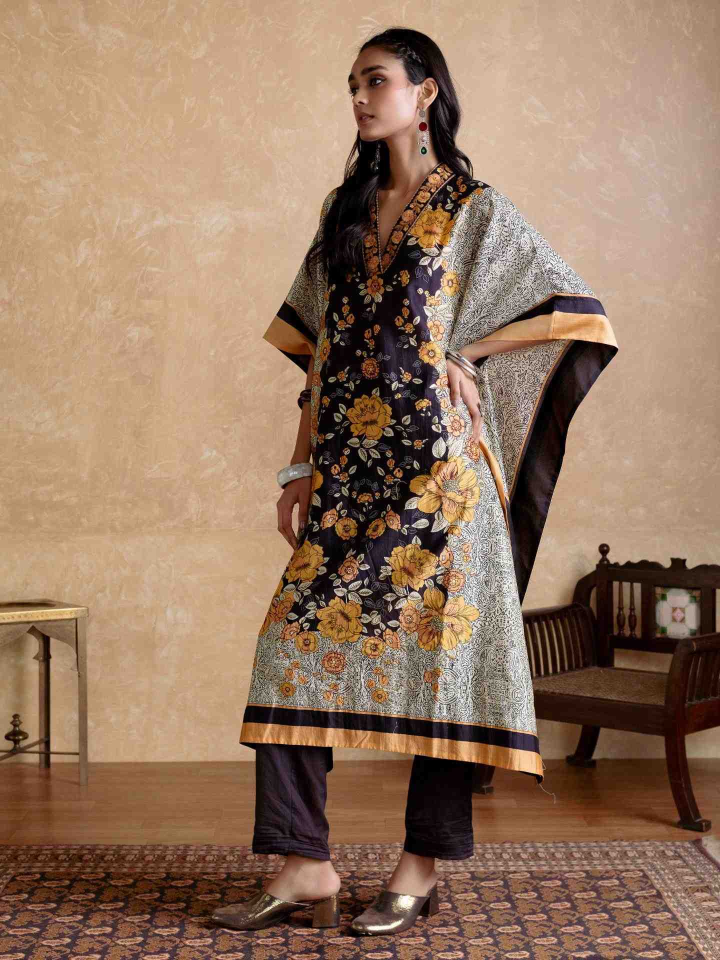 Black Mono Floral Co-Ord Set