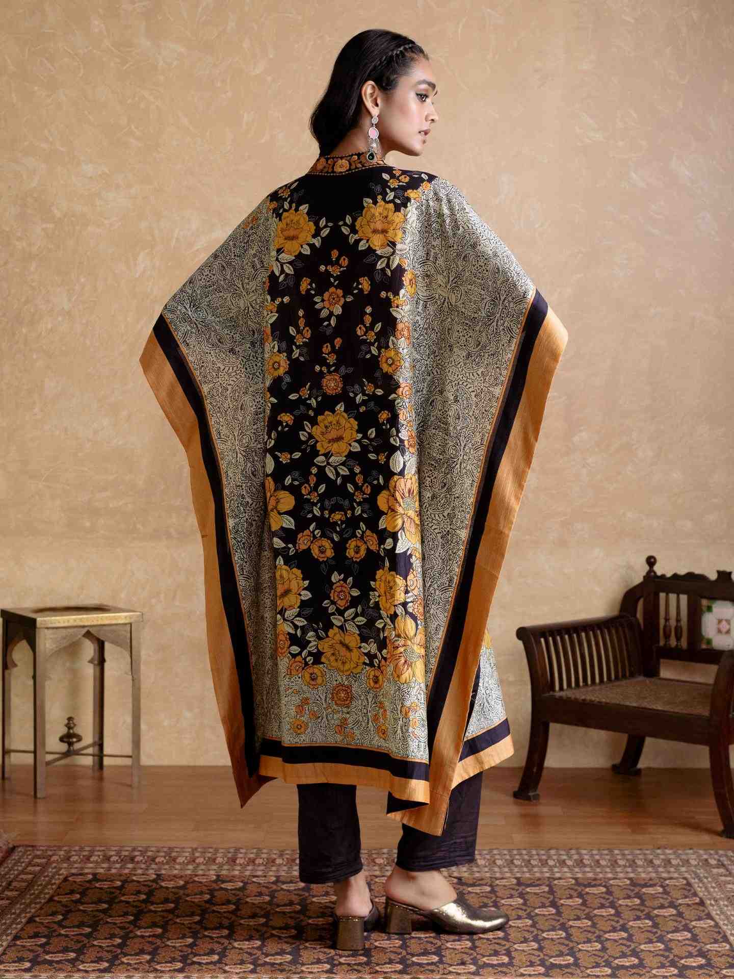 Black Mono Floral Co-Ord Set