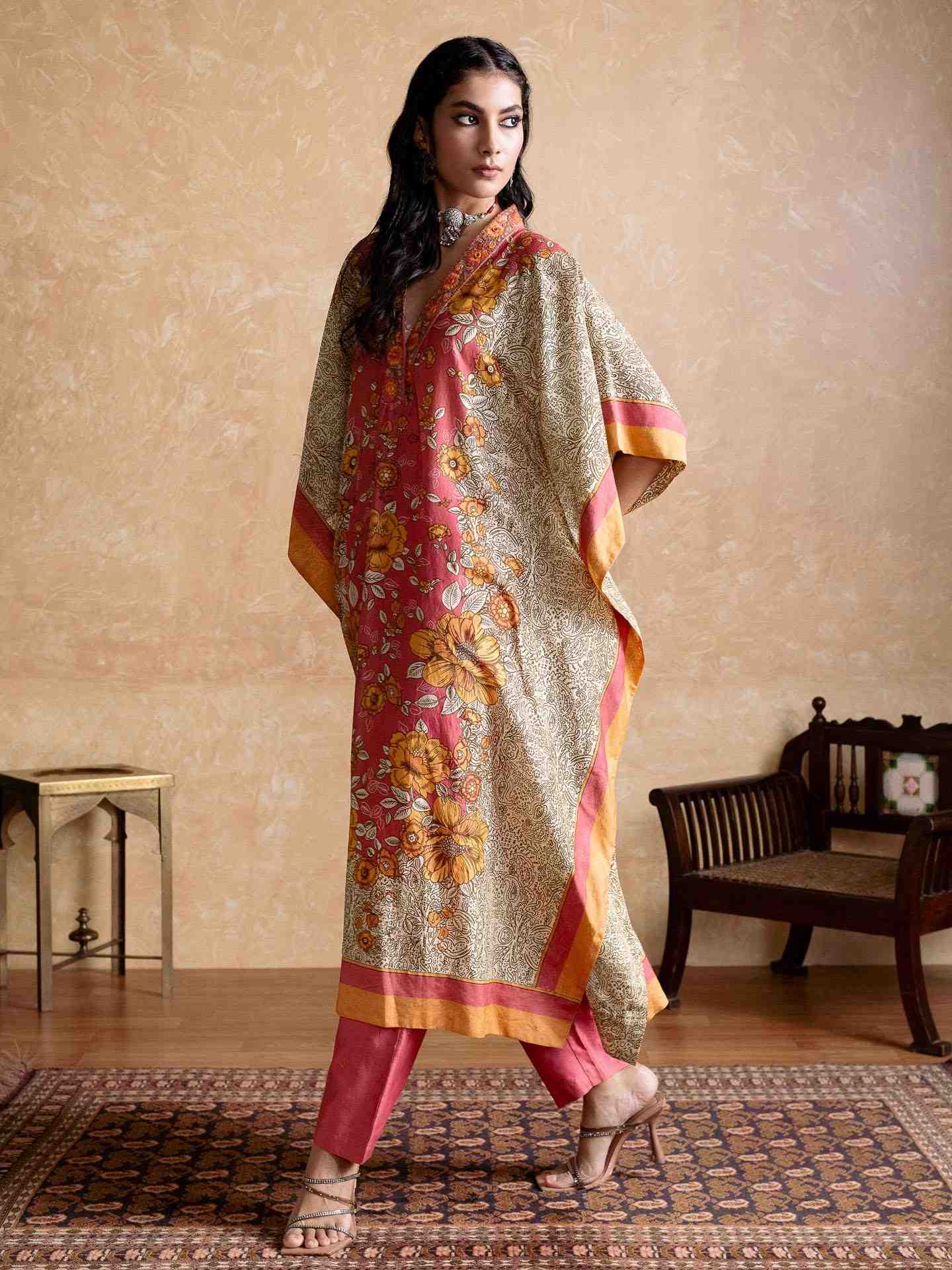 Pink Mono Floral Co-Ord Set