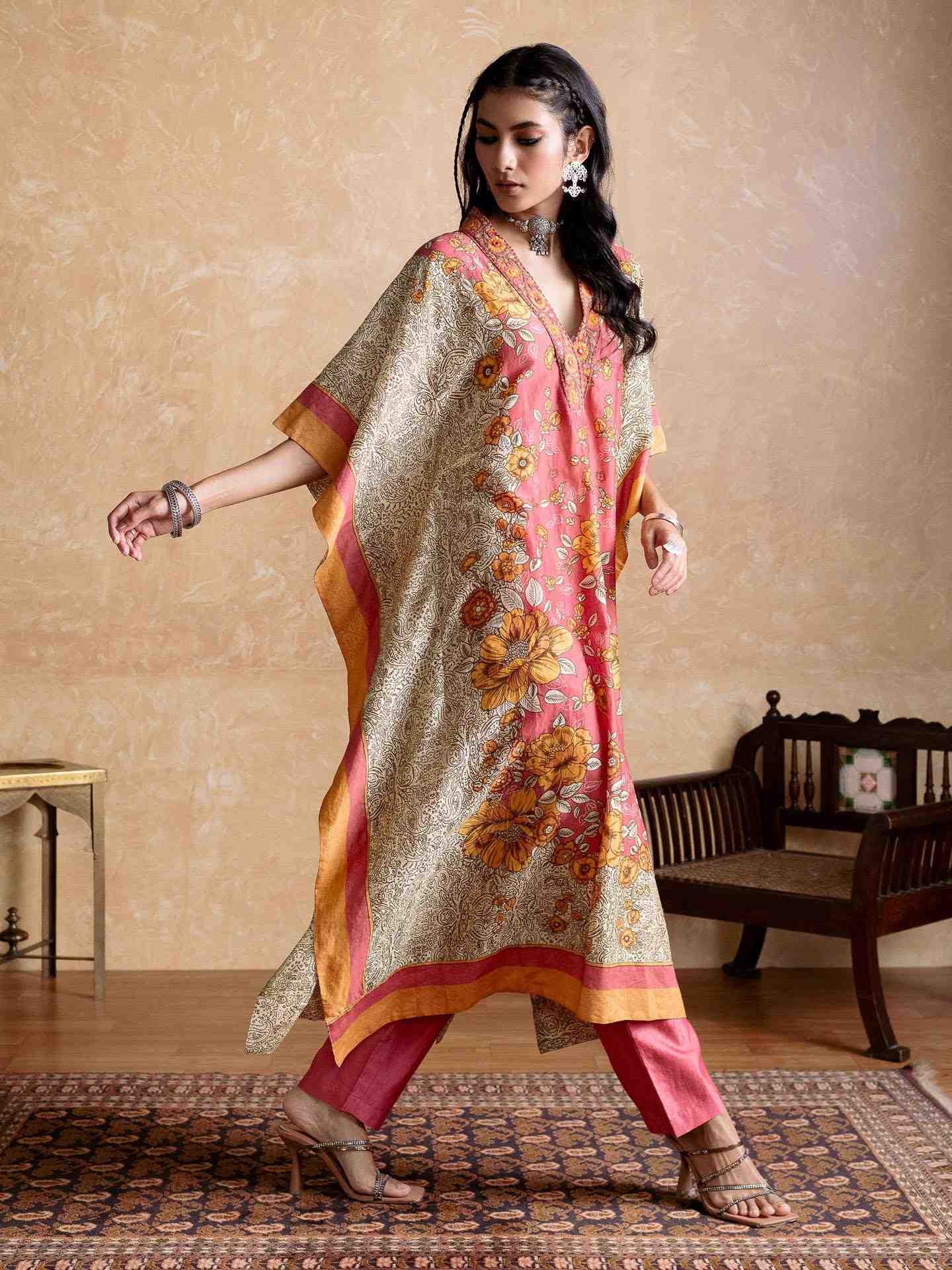 Pink Mono Floral Co-Ord Set