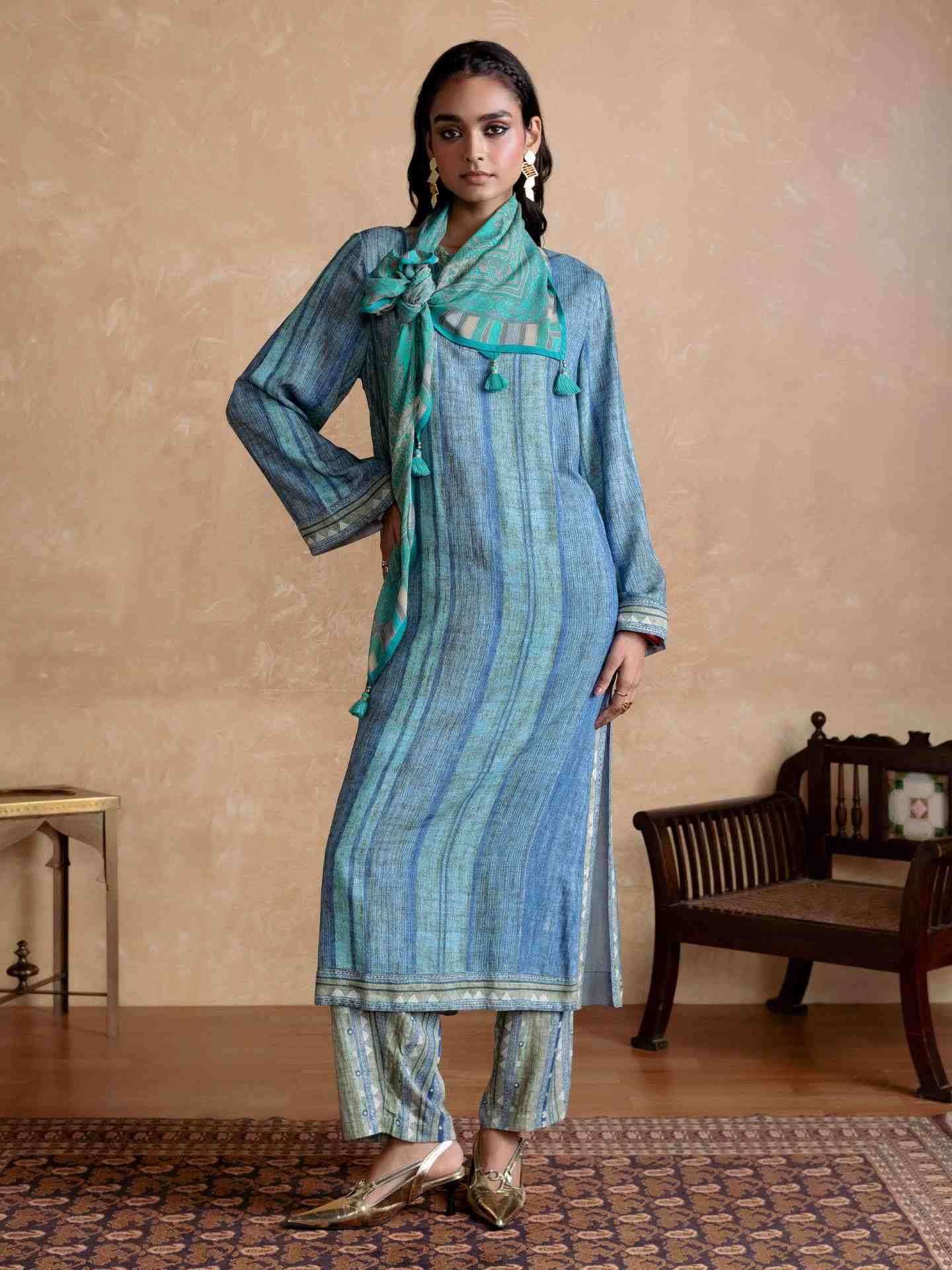 Blue Vasudha Kurta Set